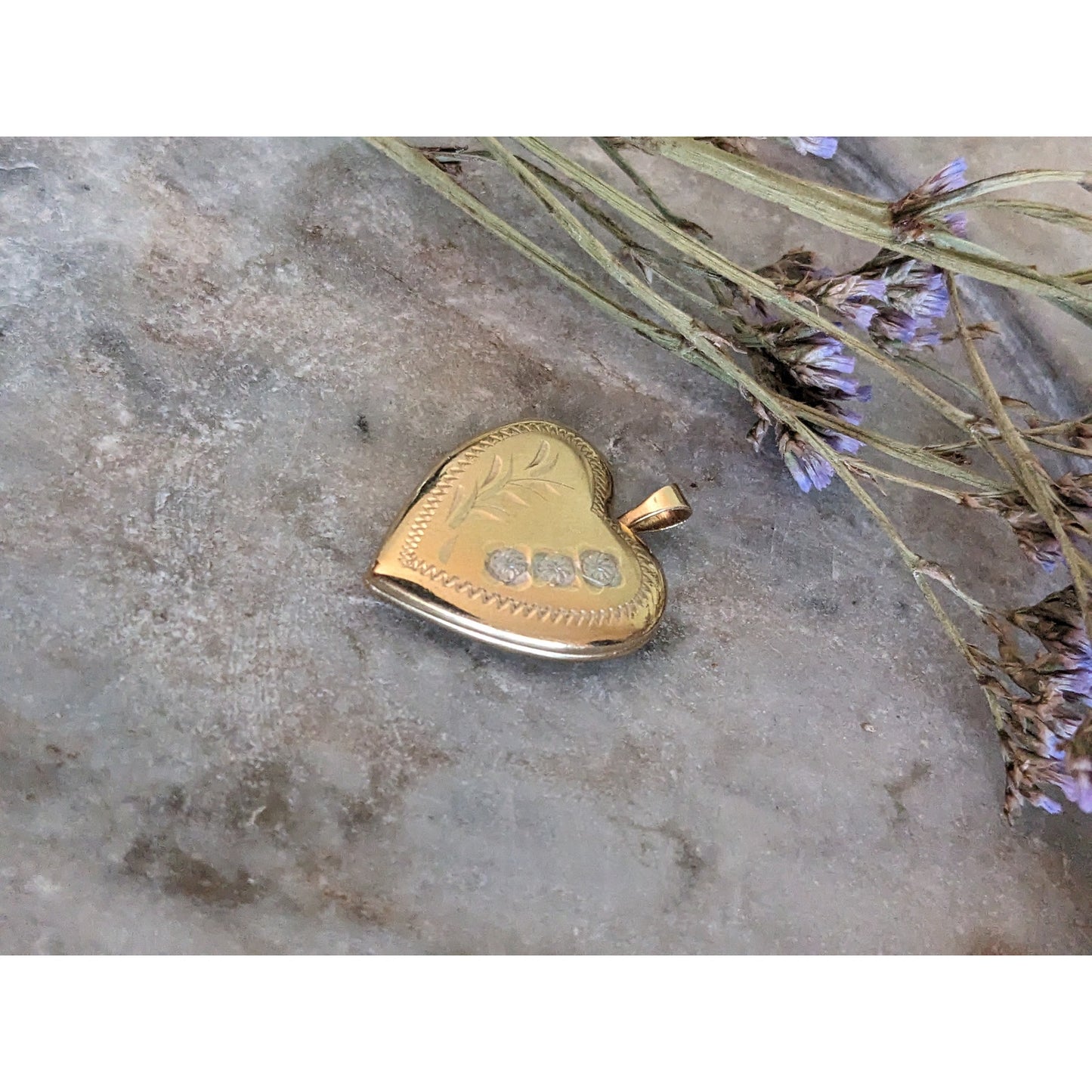 Vintage 14k Yellow Gold PPC Heart Shaped Locket Pendant