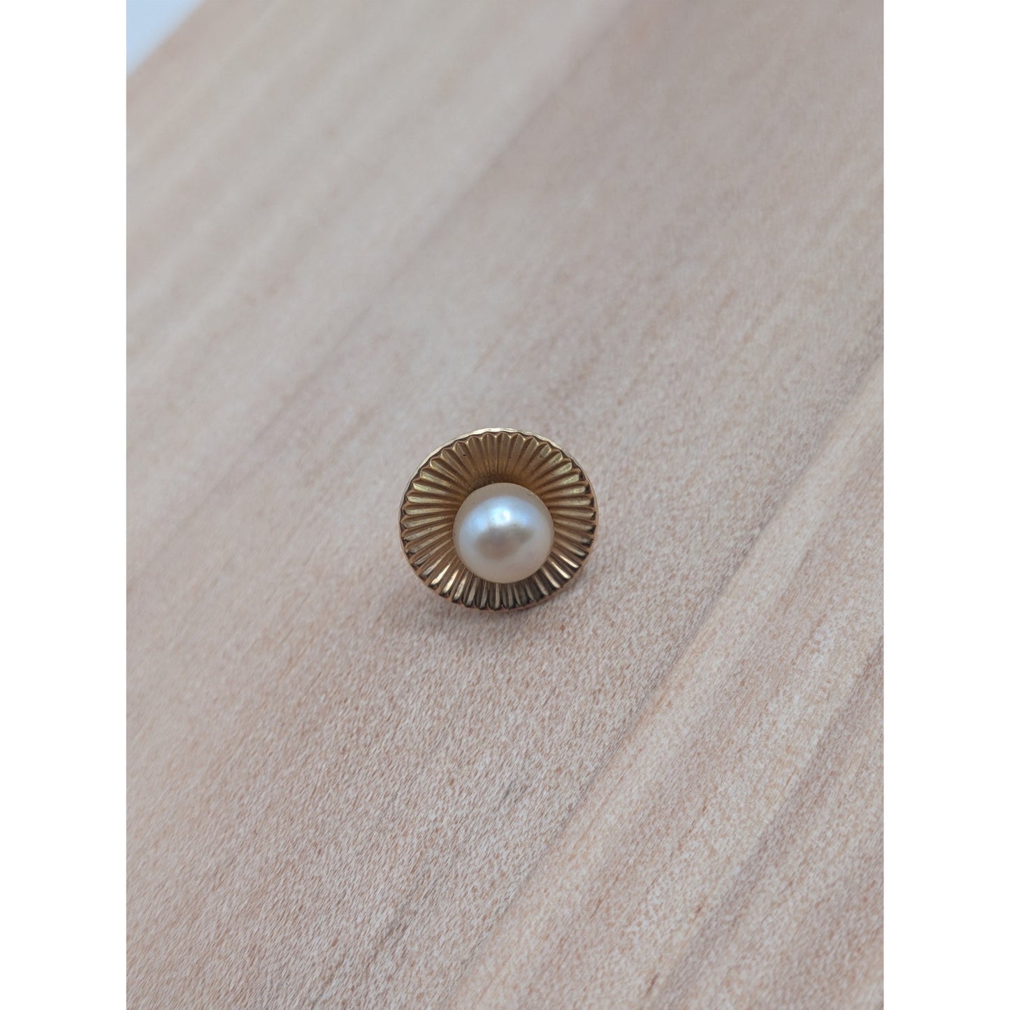 Vintage 14k Yellow Gold Pearl Sunburst Pin