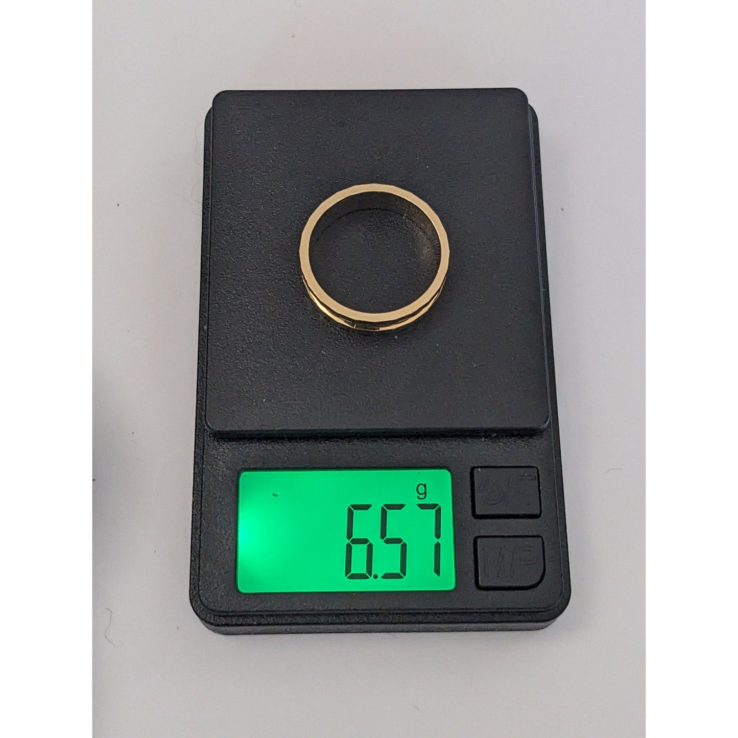 Estate 14k Yellow Gold Polished Center with Geometric Sides Ring Size 9.75