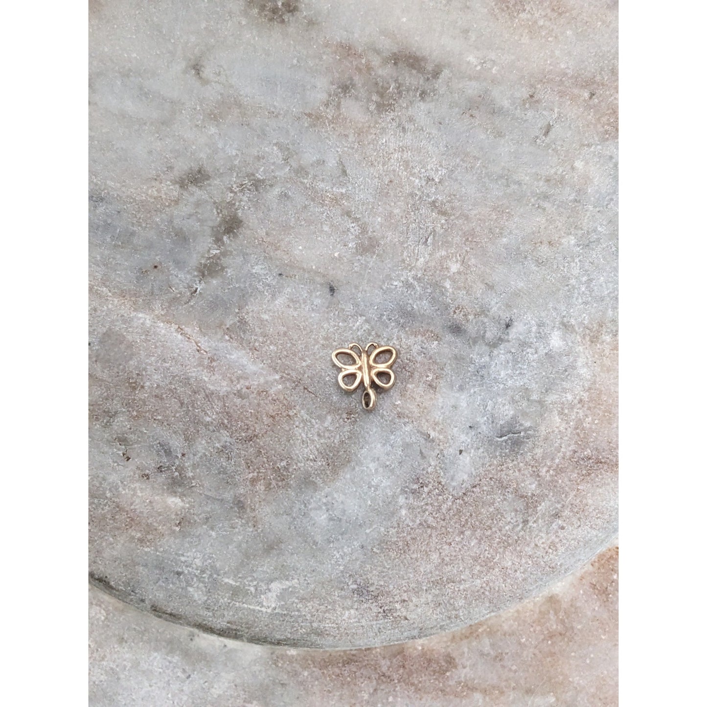 Vintage 14k Unmarked SUPER TINY Butterfly Charm Finding