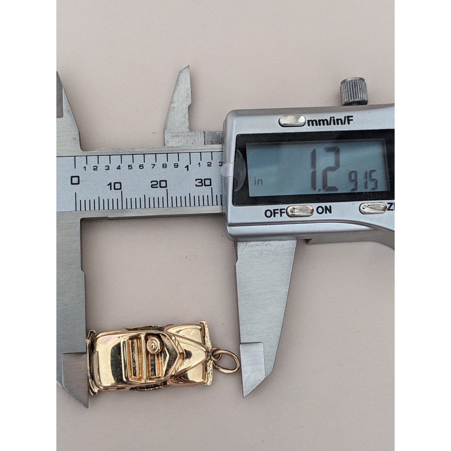 Vintage 14K Yellow Gold Diamond Convertible Car Charm Pendant