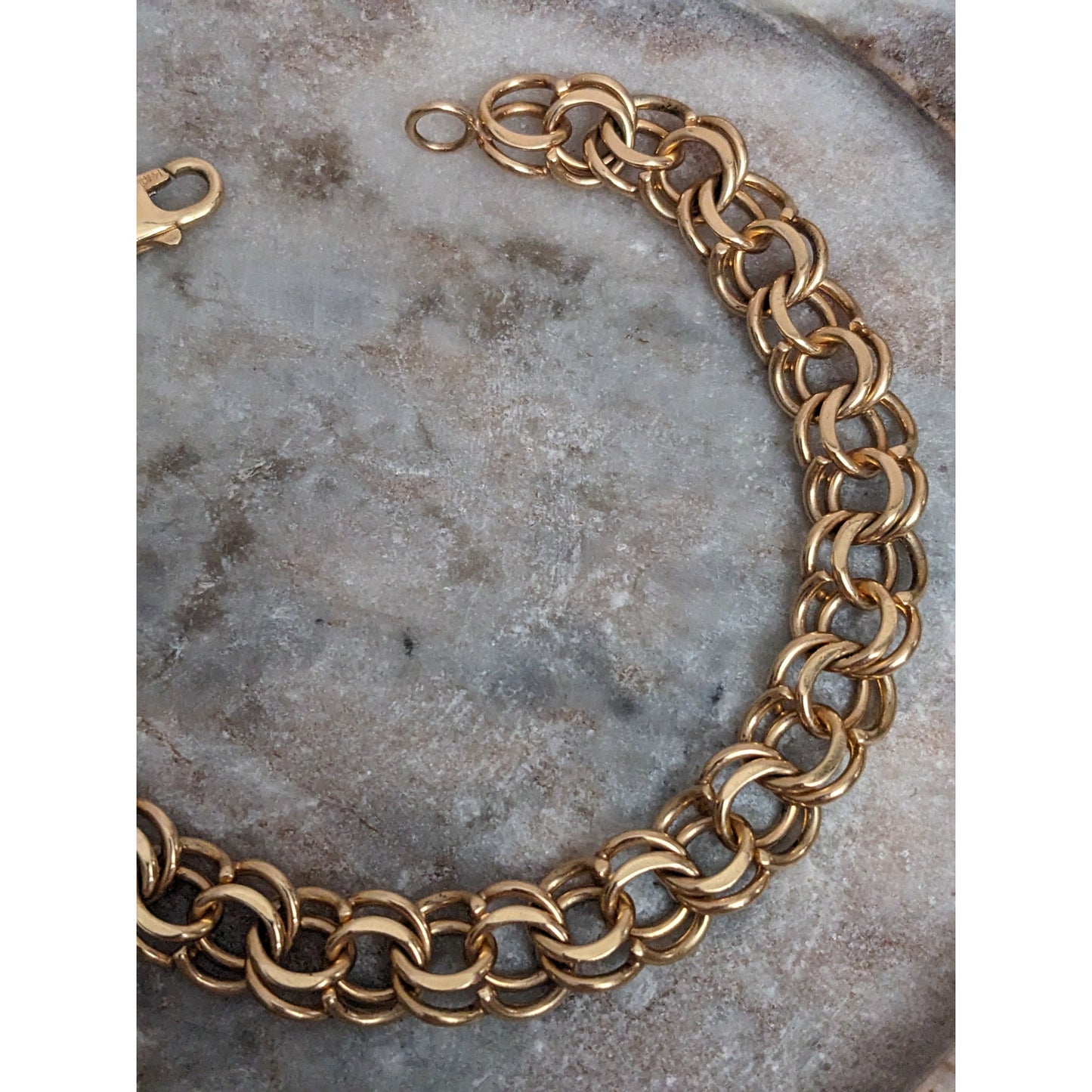 Vintage 14k Yellow Gold Hefty Double Curb Link Bracelet 8in ~26.4g
