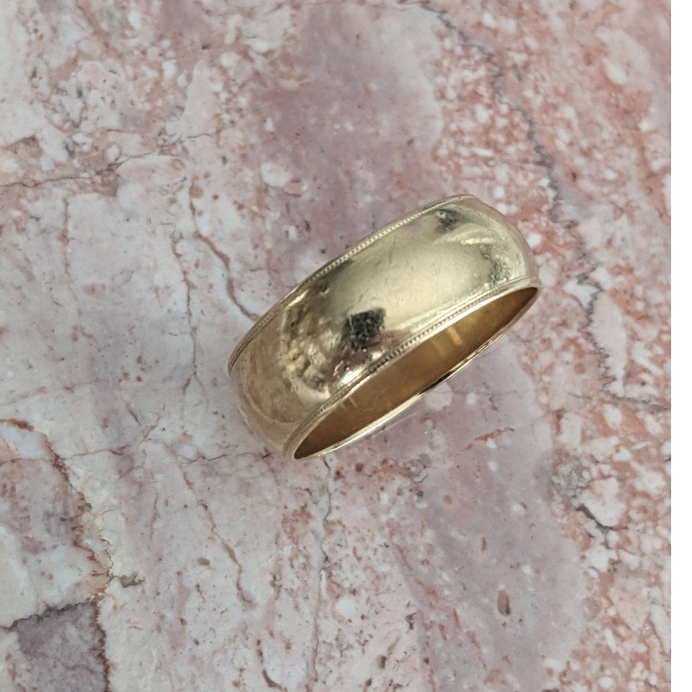 Vintage 14k Yellow Gold Classic Cigar Simple Band Ring Size 11