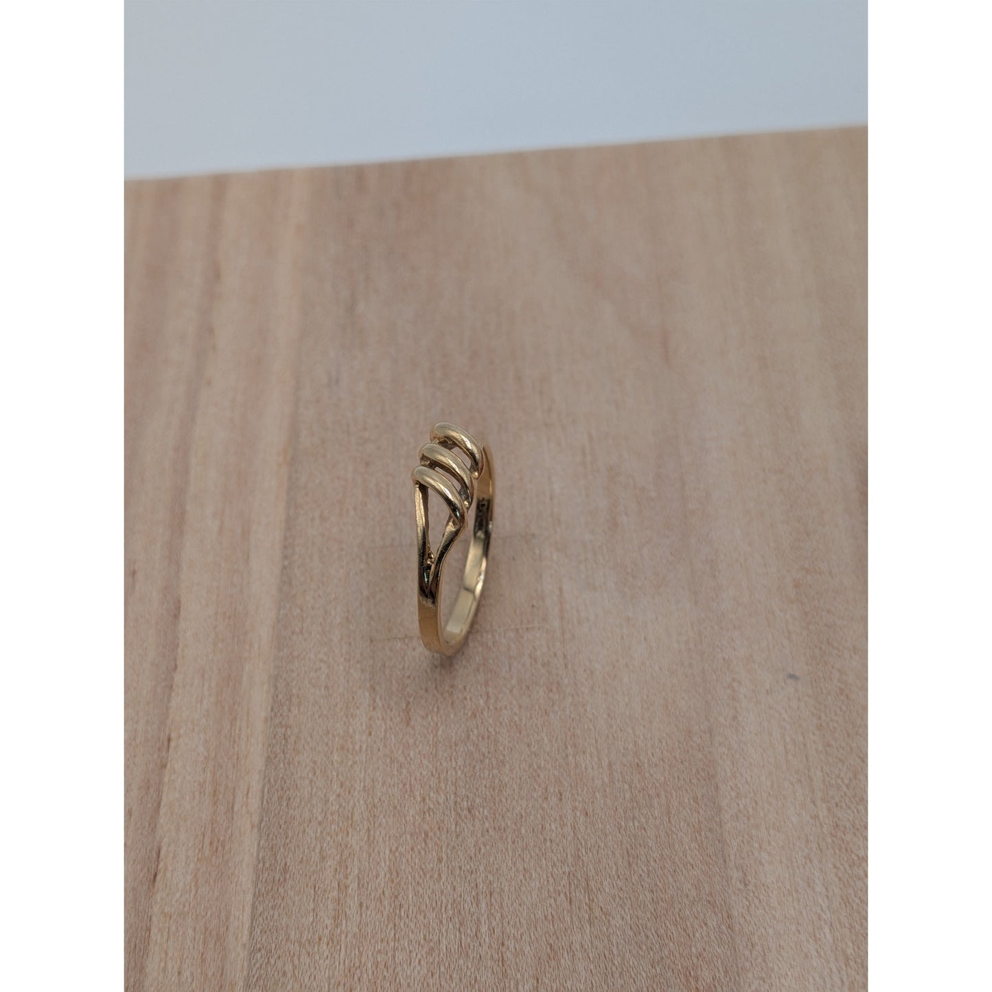 Vintage 10k Yellow Gold Simply Triple Wave Ring Size 6