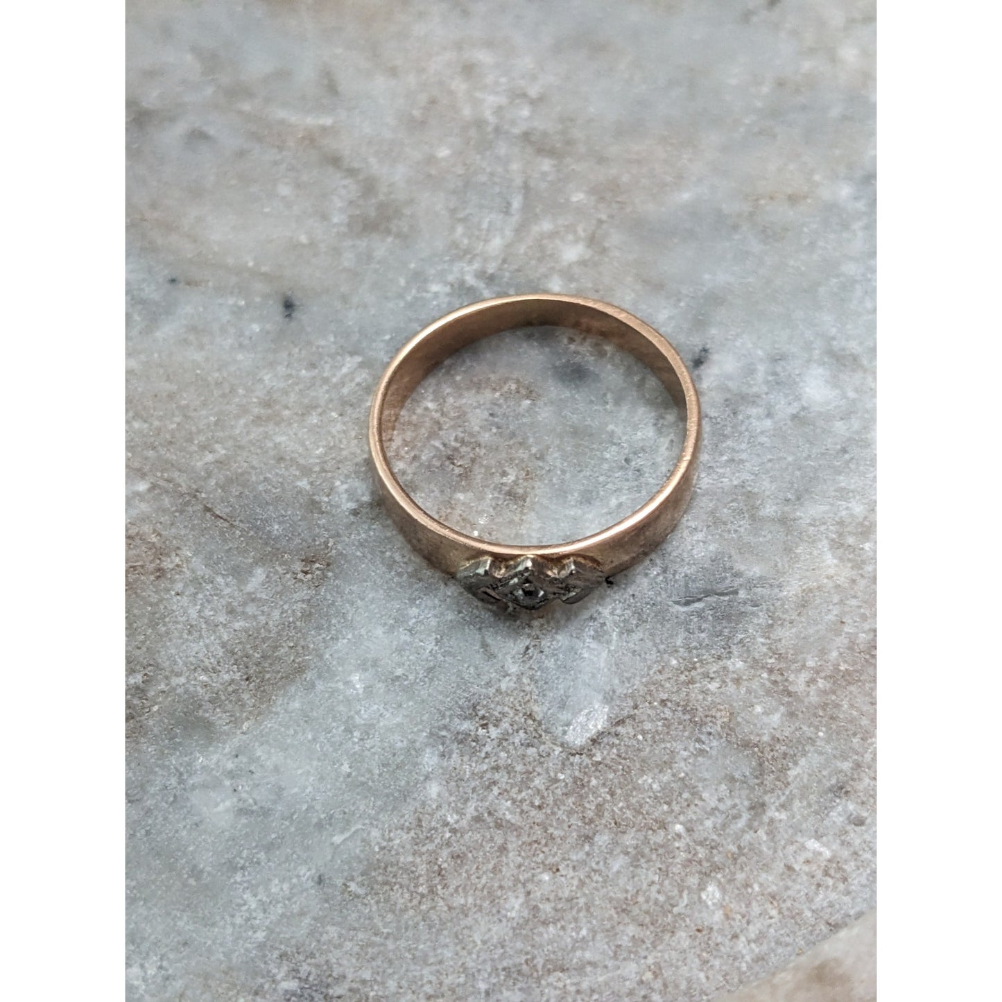Vintage 1990s 14k Gold Deco Retro Inspired Simple Band Ring Size 6.75
