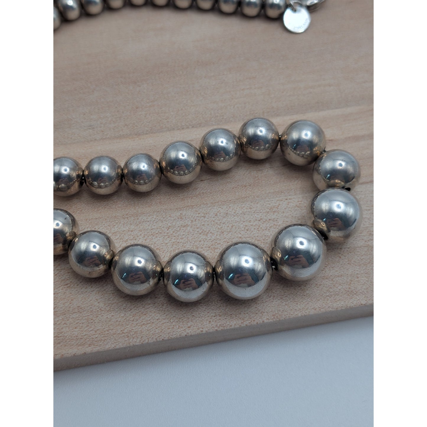 Tiffany & Co. HardWear Graduated Ball Necklace Sterling Silver 16" 29.57g