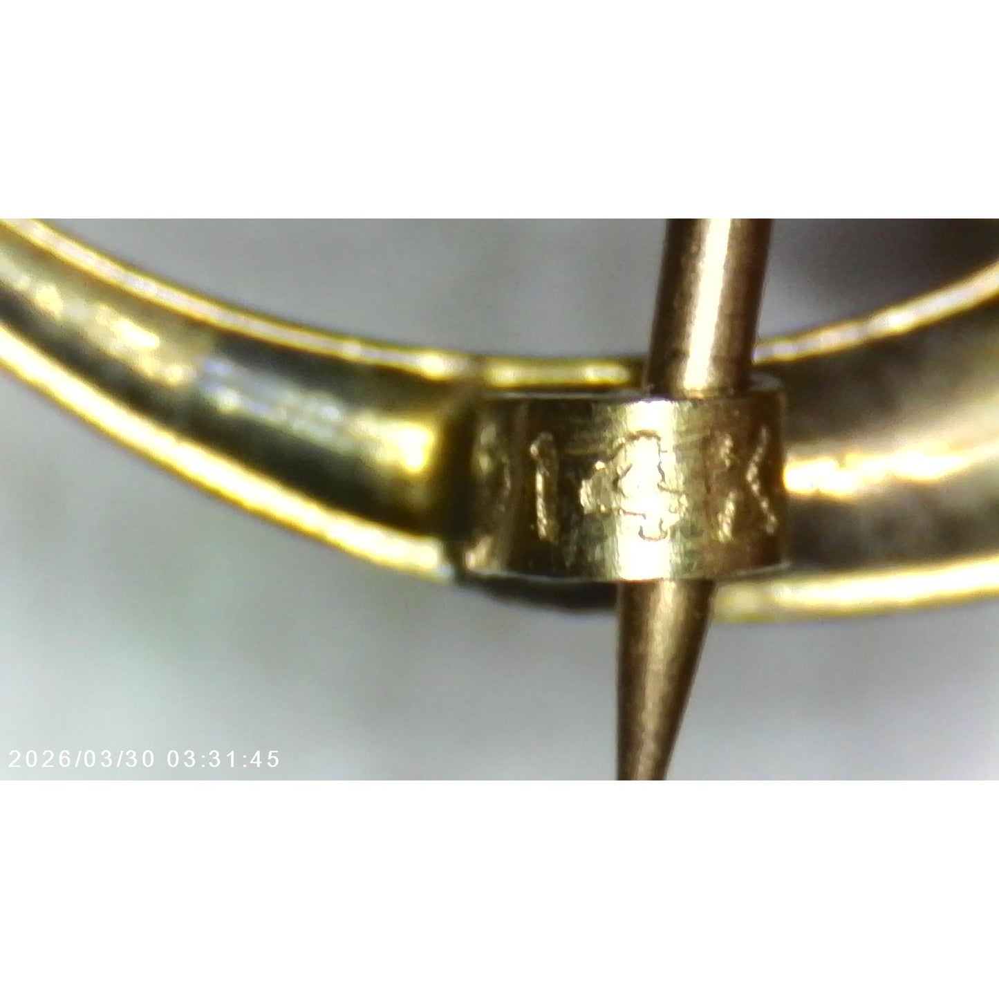 Vintage 14k Yellow Gold Fleur de Lis Seed Pearl on Crescent Moon Brooch