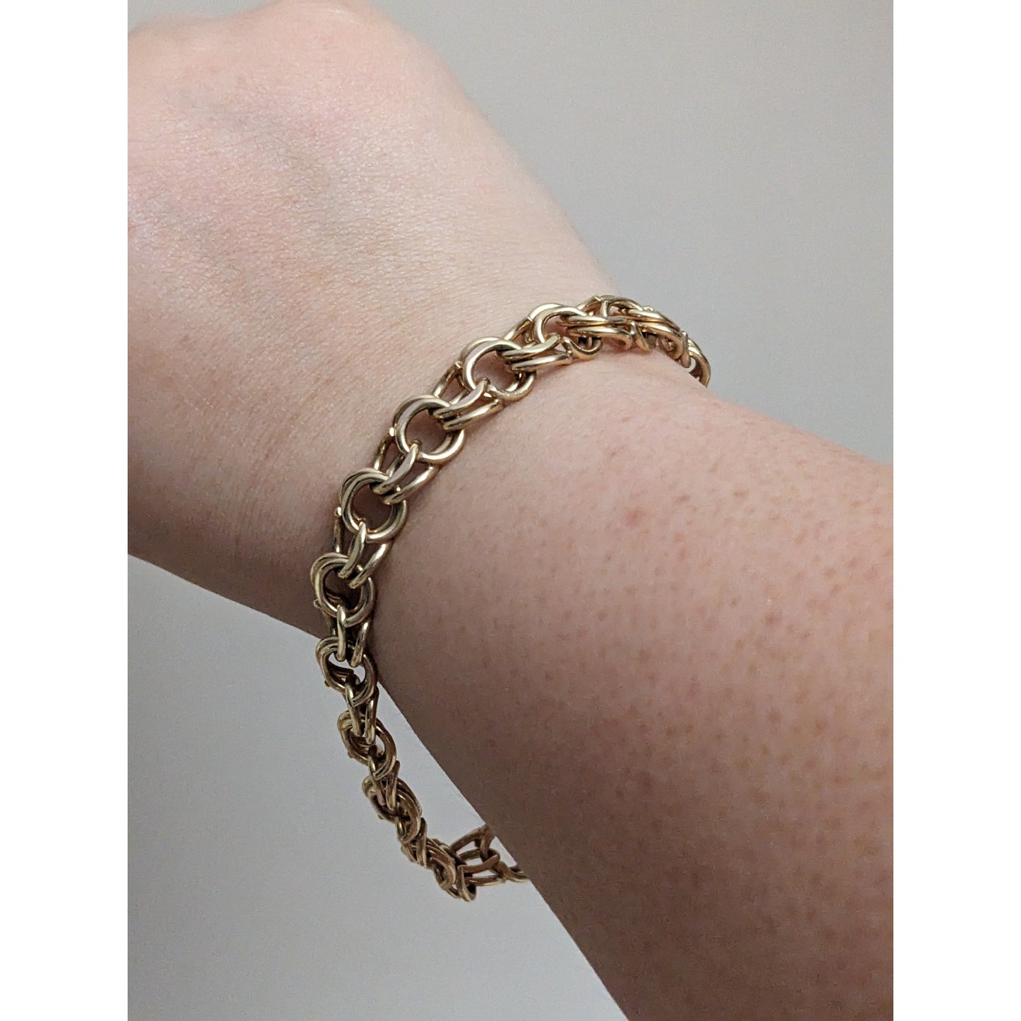 Vintage 14k Yellow Gold Hefty Double Curb Link Bracelet 8in ~26.4g