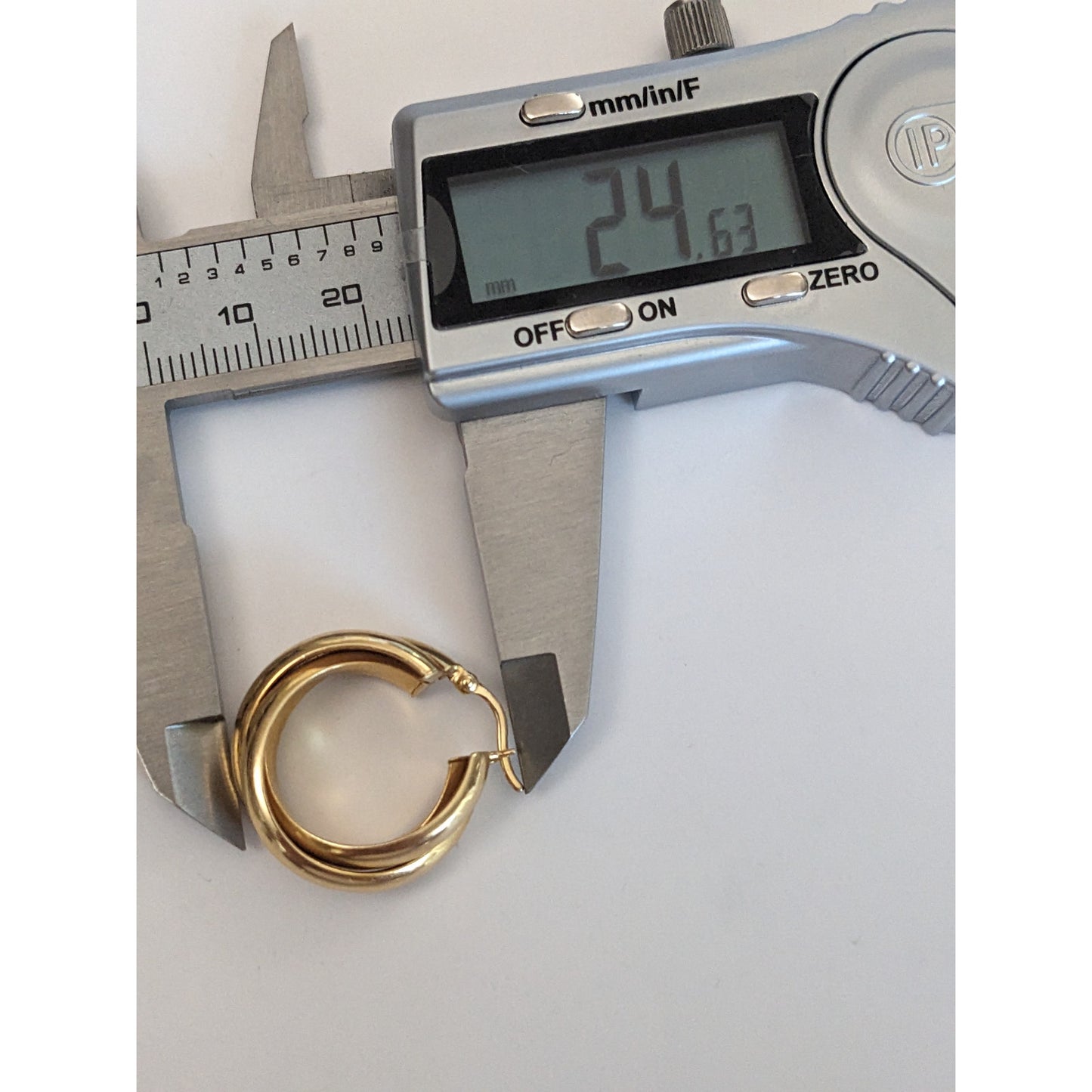 Estate 14k Yellow Gold Hollow Chunky Polished Triple Twist Gold Hoops