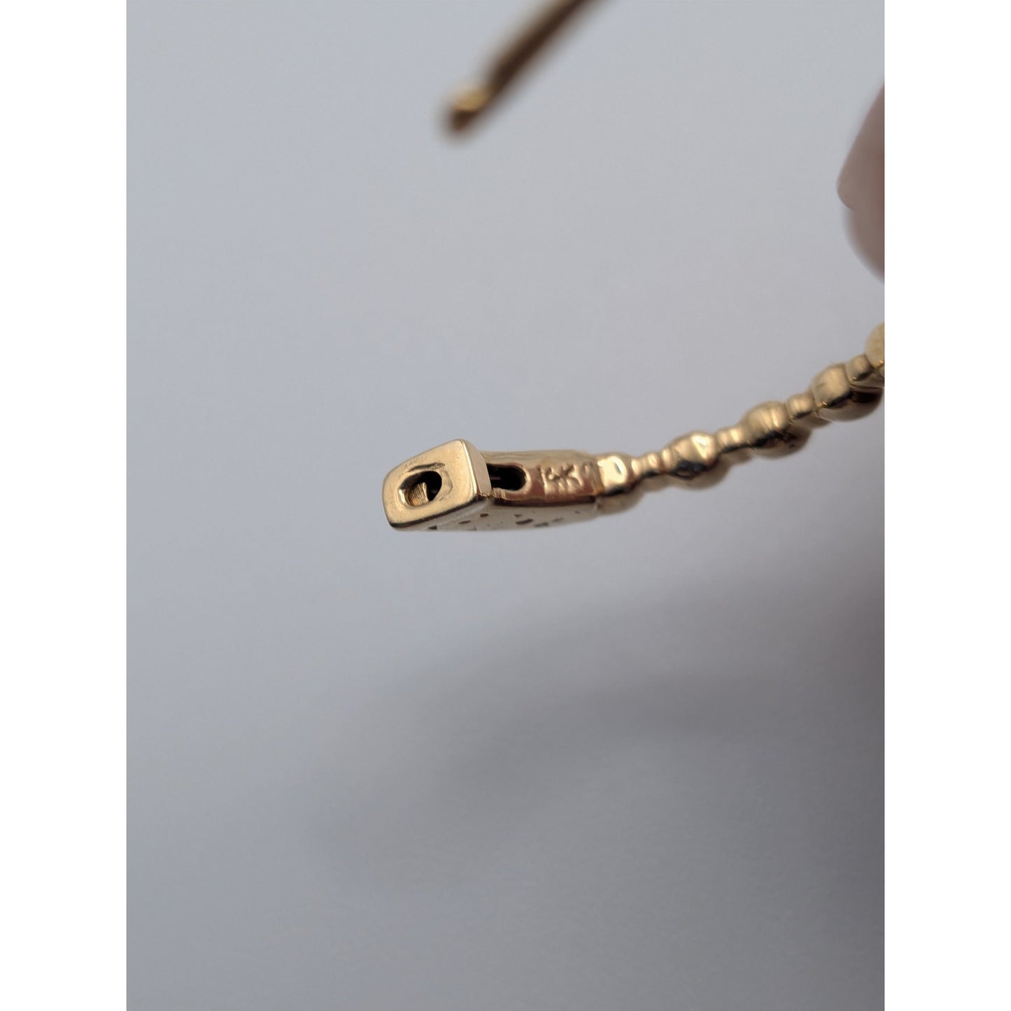 Vintage 14k Yellow Gold Huggie Hoop Earrings with Round Diamonds