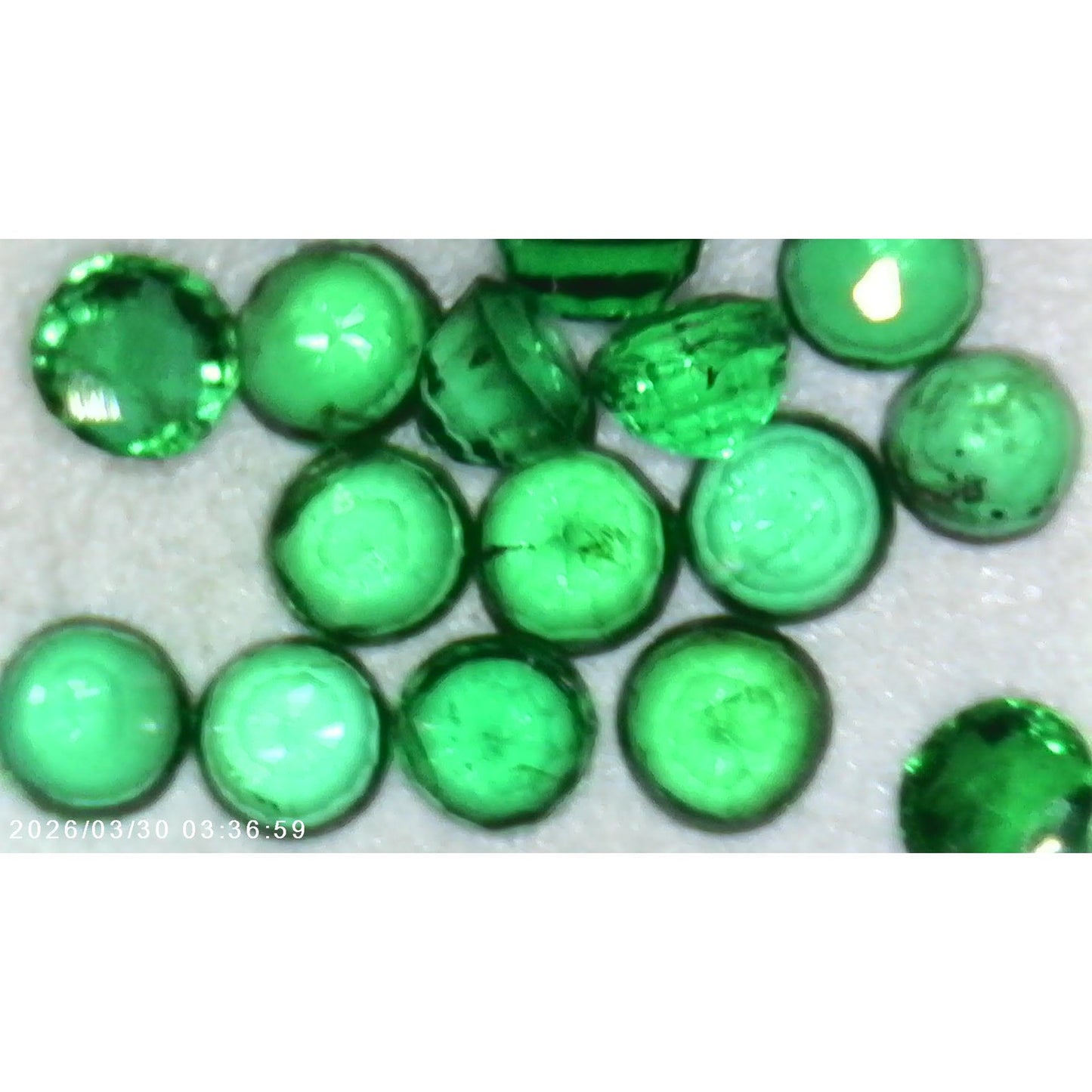 Round Cut 1.5mm Natural Emeralds Lot About 1.8 carats Total (~60 pieces)