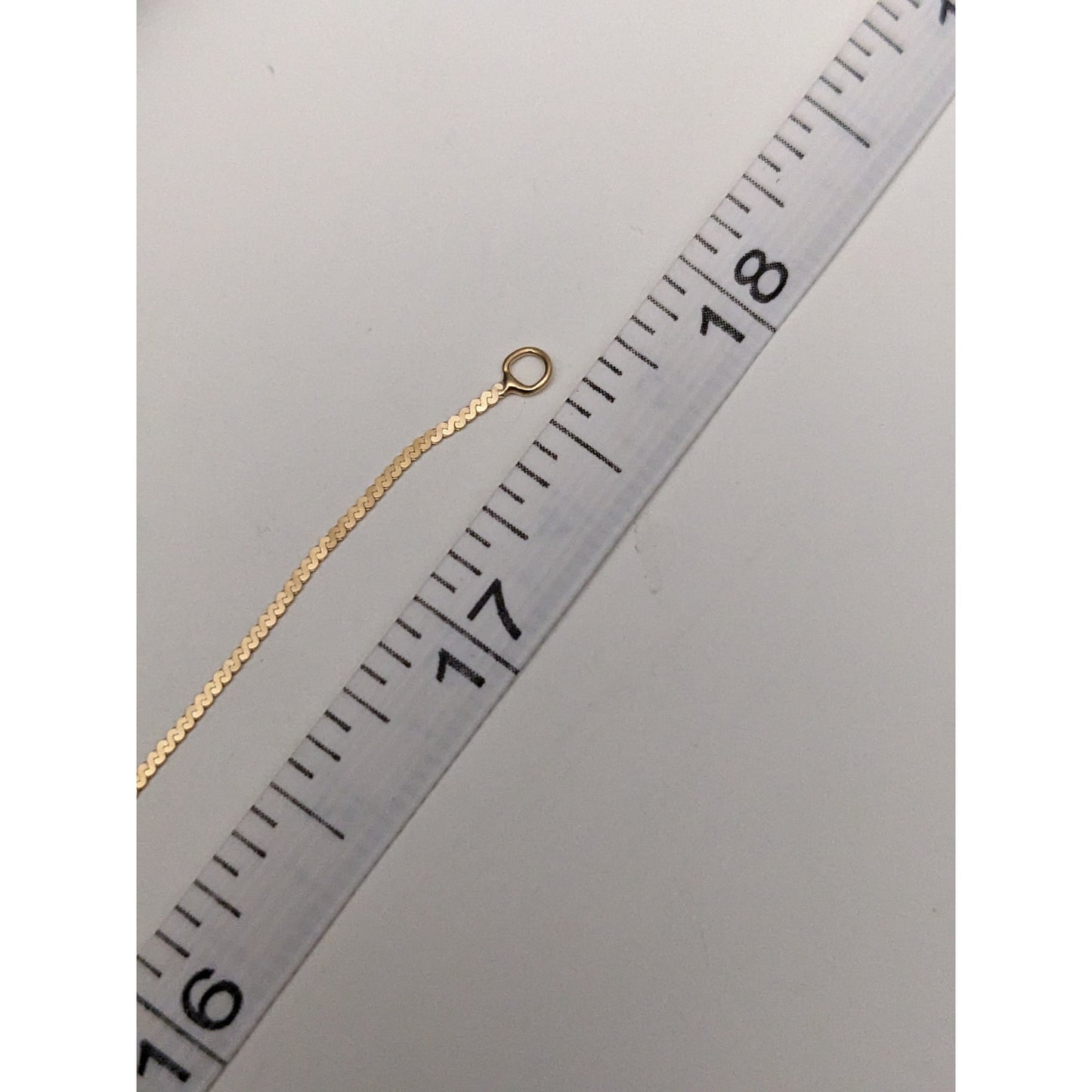 Estate 14k Yellow Gold Flat Chain Necklace 17.5in