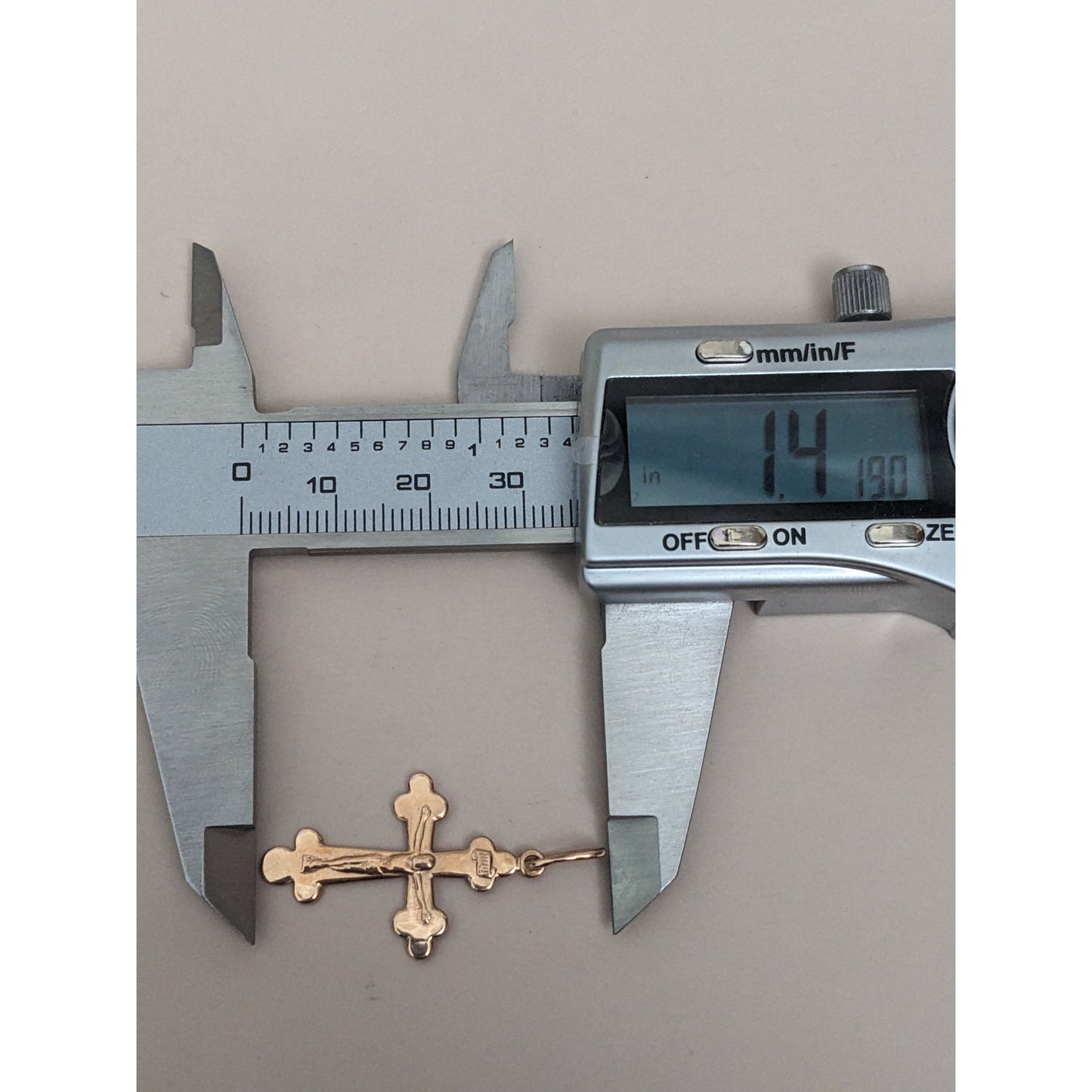 Vintage 14k Yellow Gold Ukrainian Russian Greek Orthodox Cross Pendant