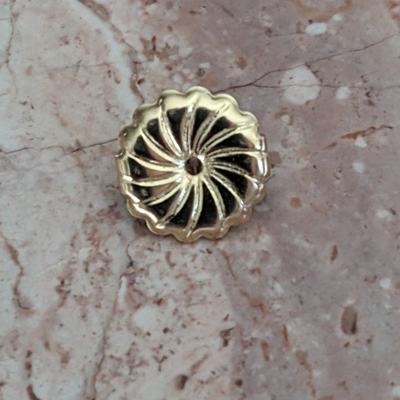 Estate 14k Solid Yellow Gold Earring Friction Back Finding (Single Piece)