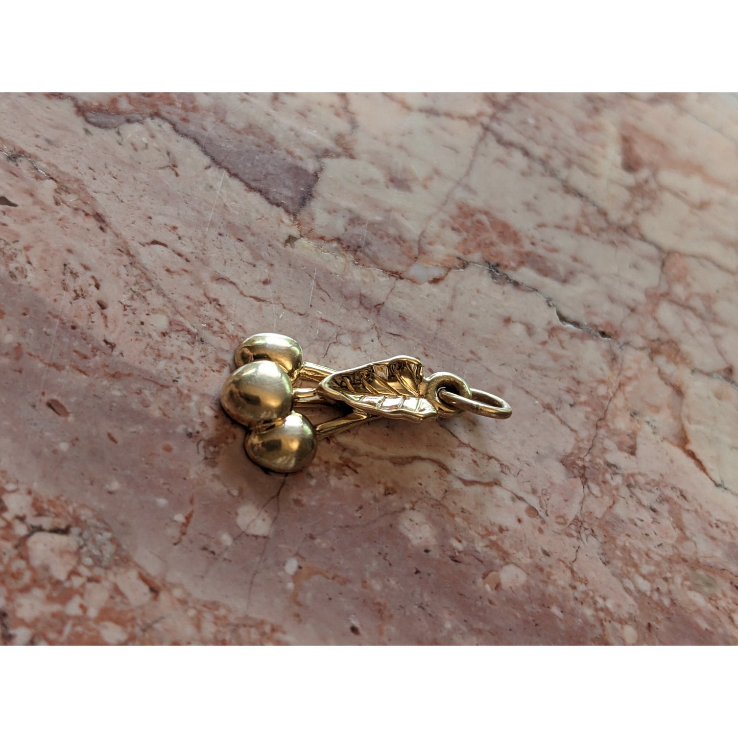 Vintage 14k Yellow Gold Door County Cherry Fruit Charm or Pendant