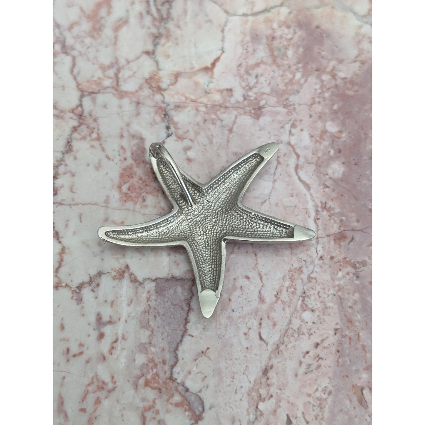 Vintage 14k White Gold Starfish Slide Pendant Charm