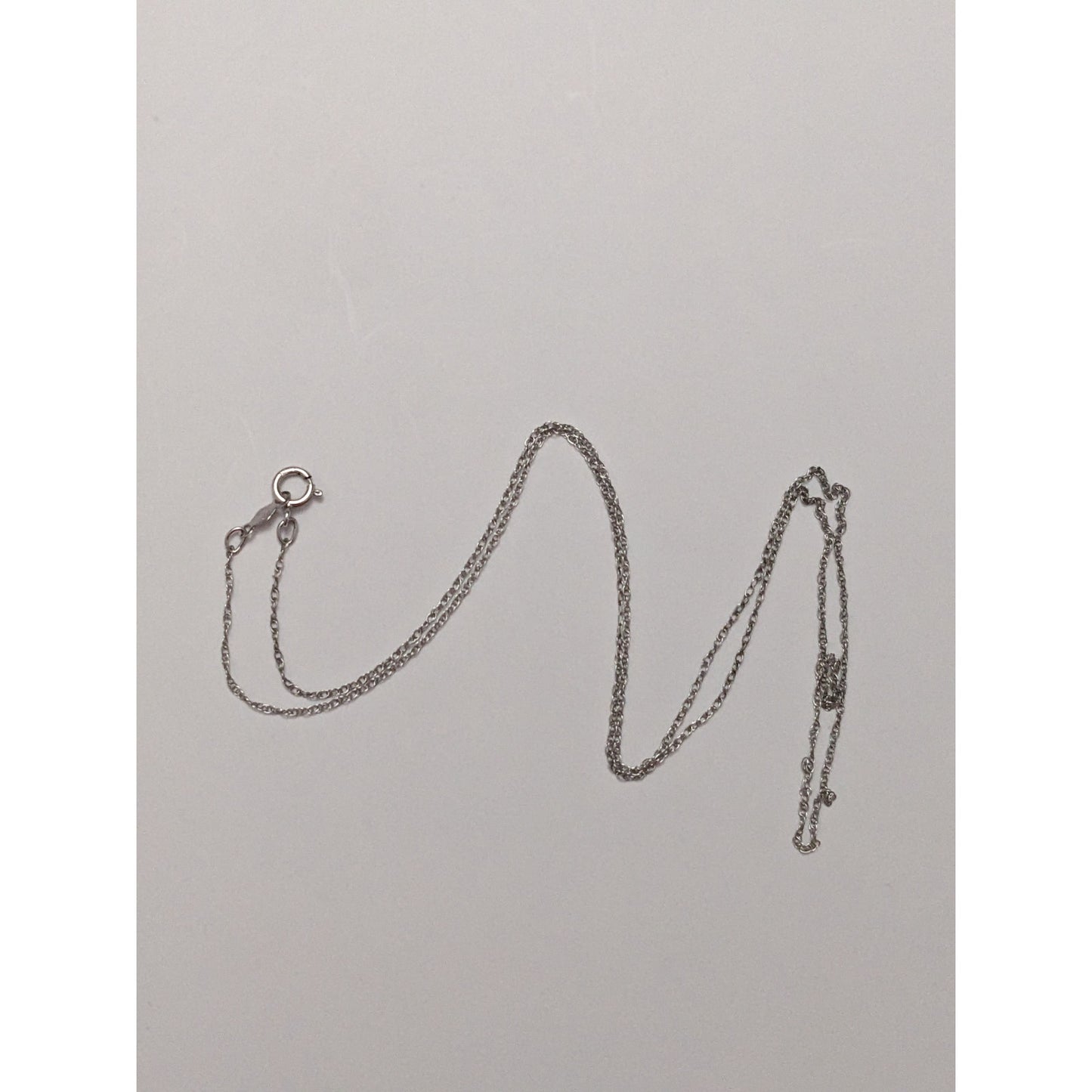 Vintage 10k White Gold Dainty 0.9mm Thick Simple Chain Necklace 18in