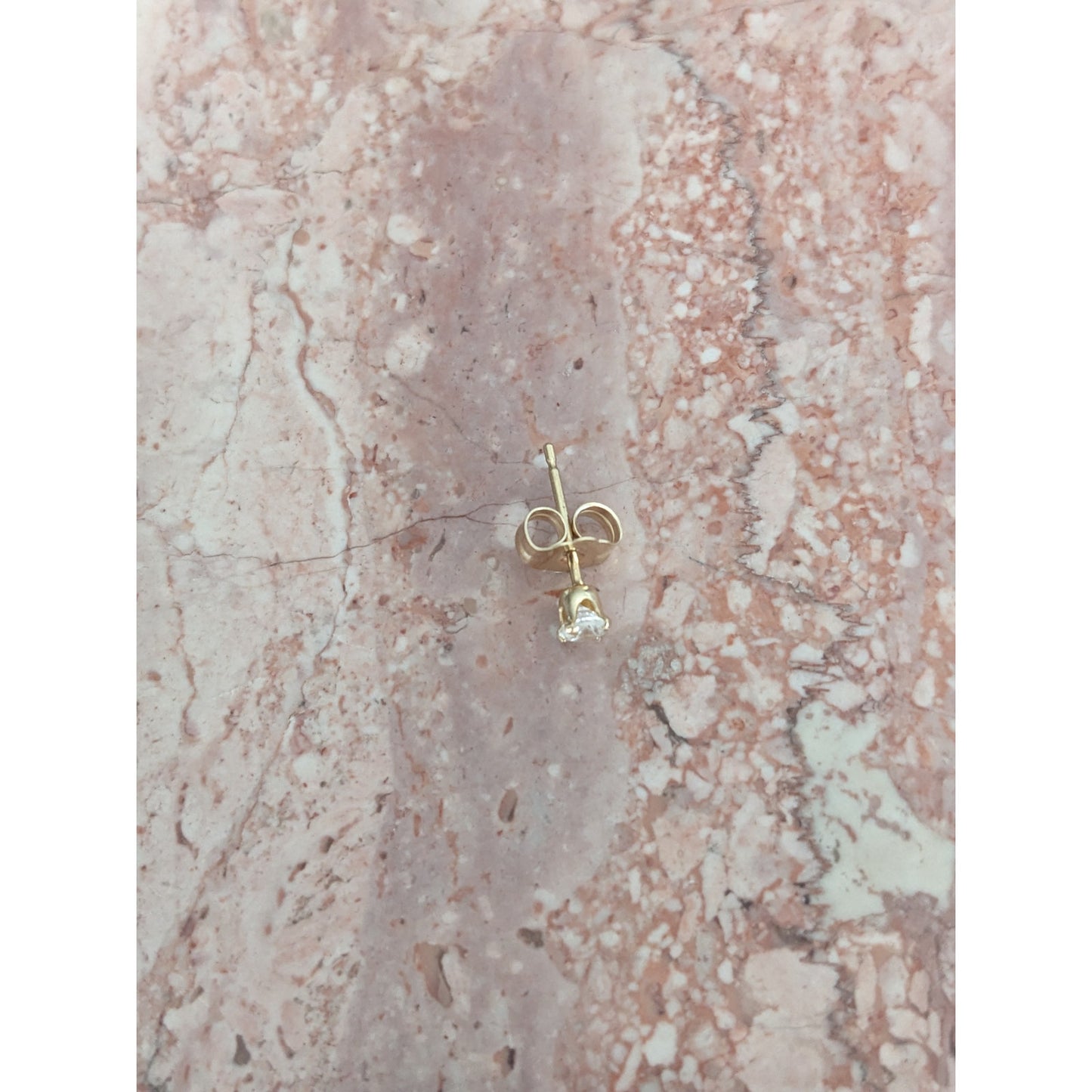 Estate 14k Gold Single Piece Tiny Dainty Diamond Stud Earring ONE PIECE ONLY