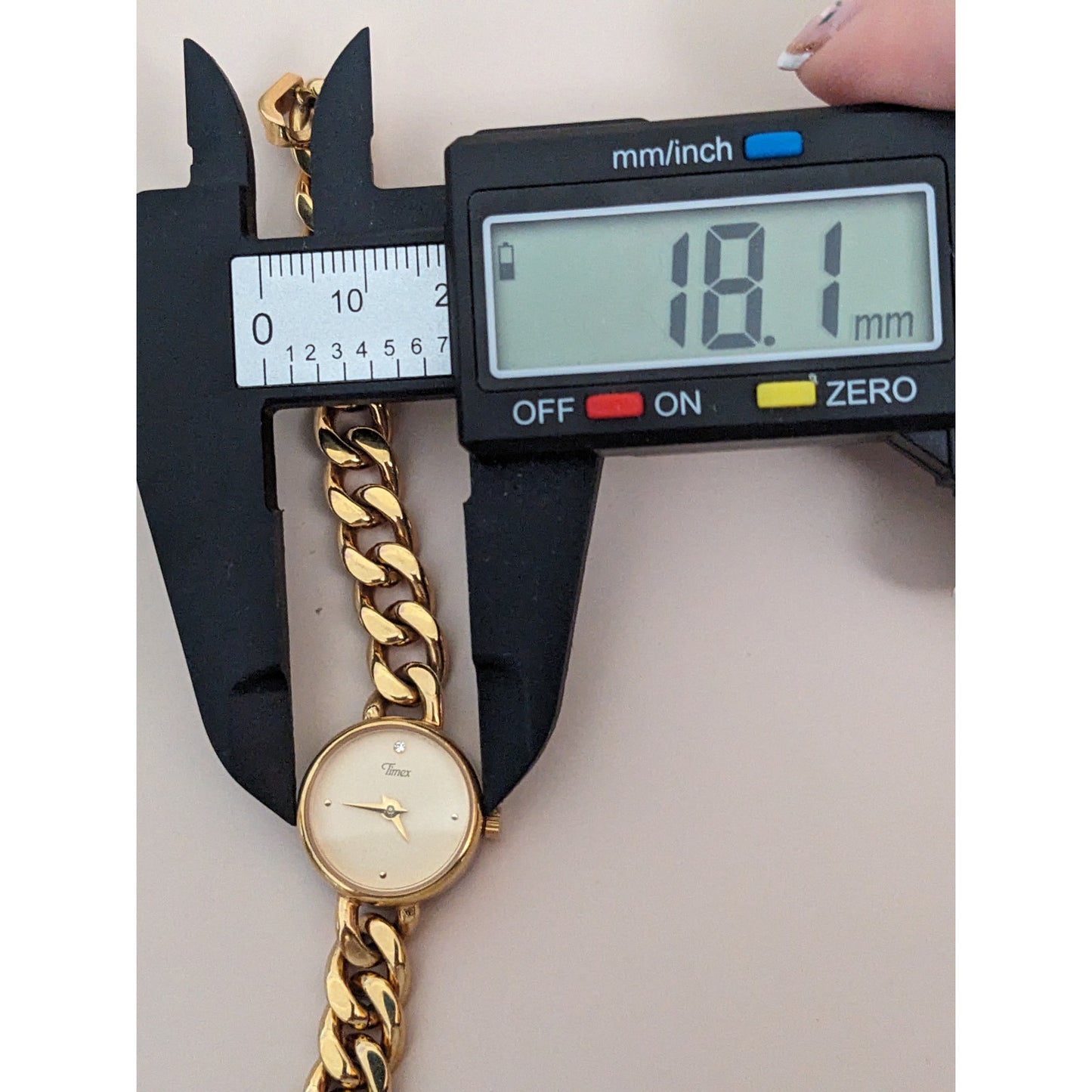 Vintage Andre Mouche Silver Tone Bangle Watch with Blue Floral Enamel Working