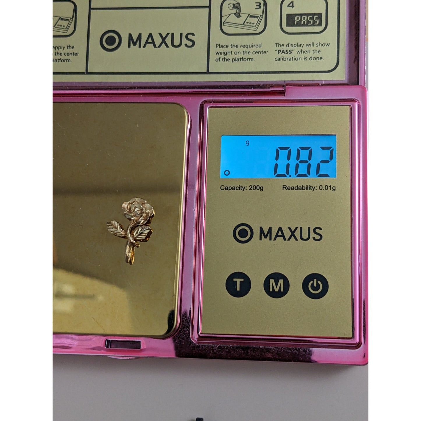 Vintage 14k Yellow Gold Dainty Rose Flower Charm Pendant