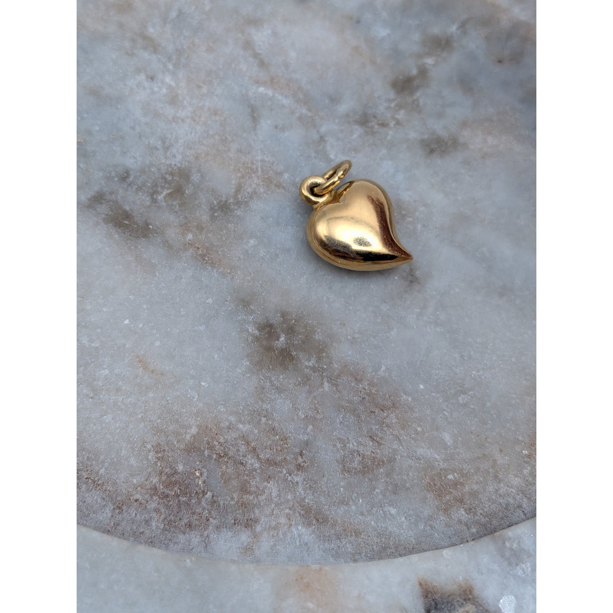 Vintage Unmarked 18k Solid Gold 3D Mini Puffy Heart Charm