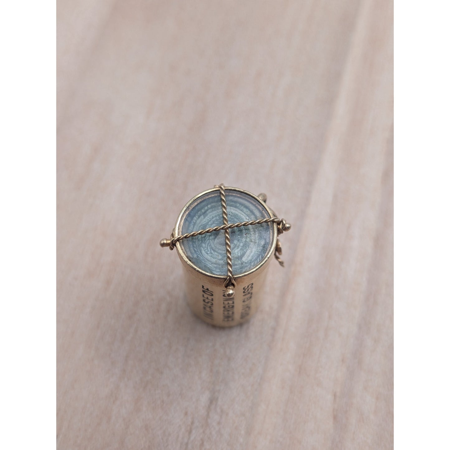 Vintage 14k Yellow Gold "In Case of Emergency Break Glass" Charm INTACT