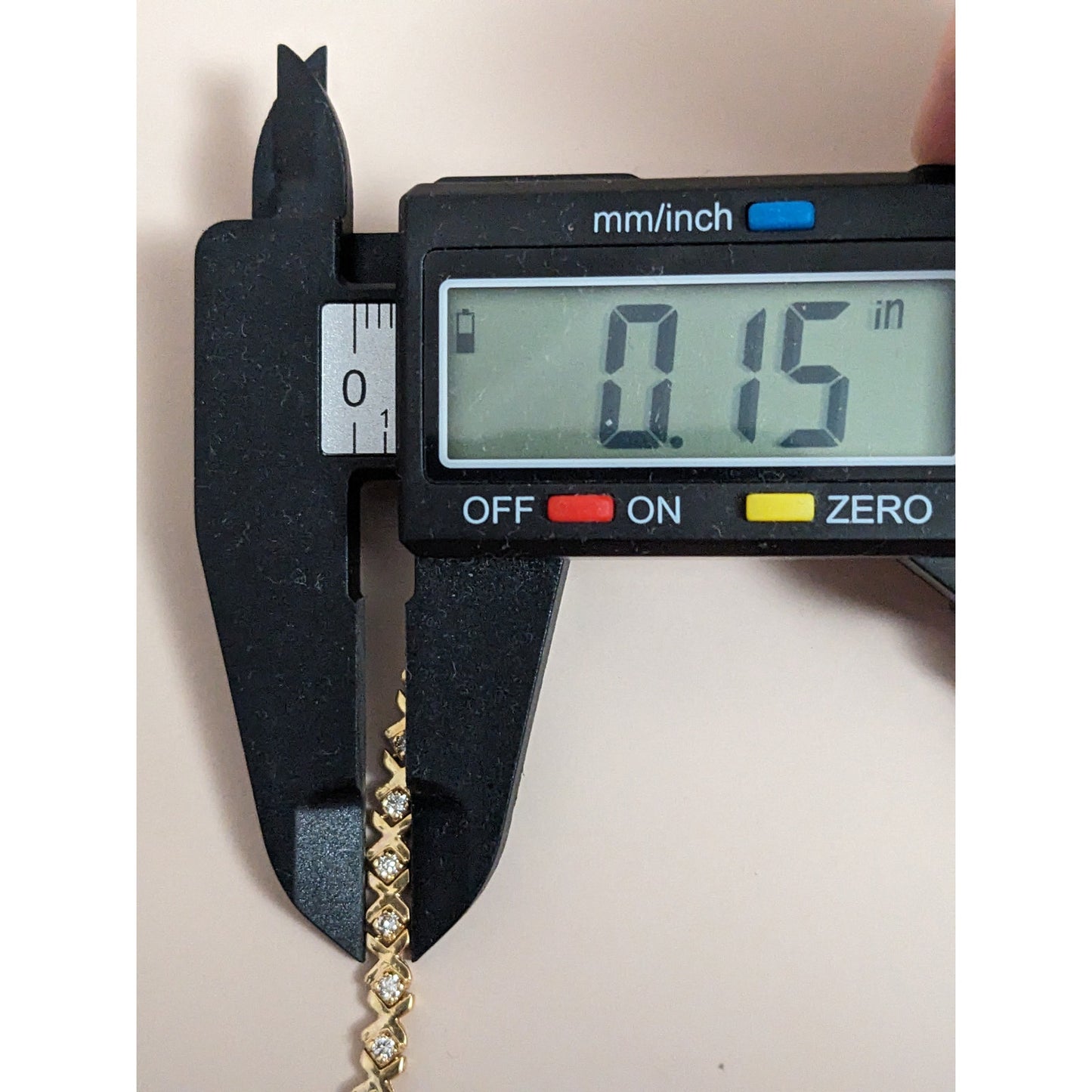 Vintage 14k Yellow Gold XOXO Diamond Tennis Bracelet 7in