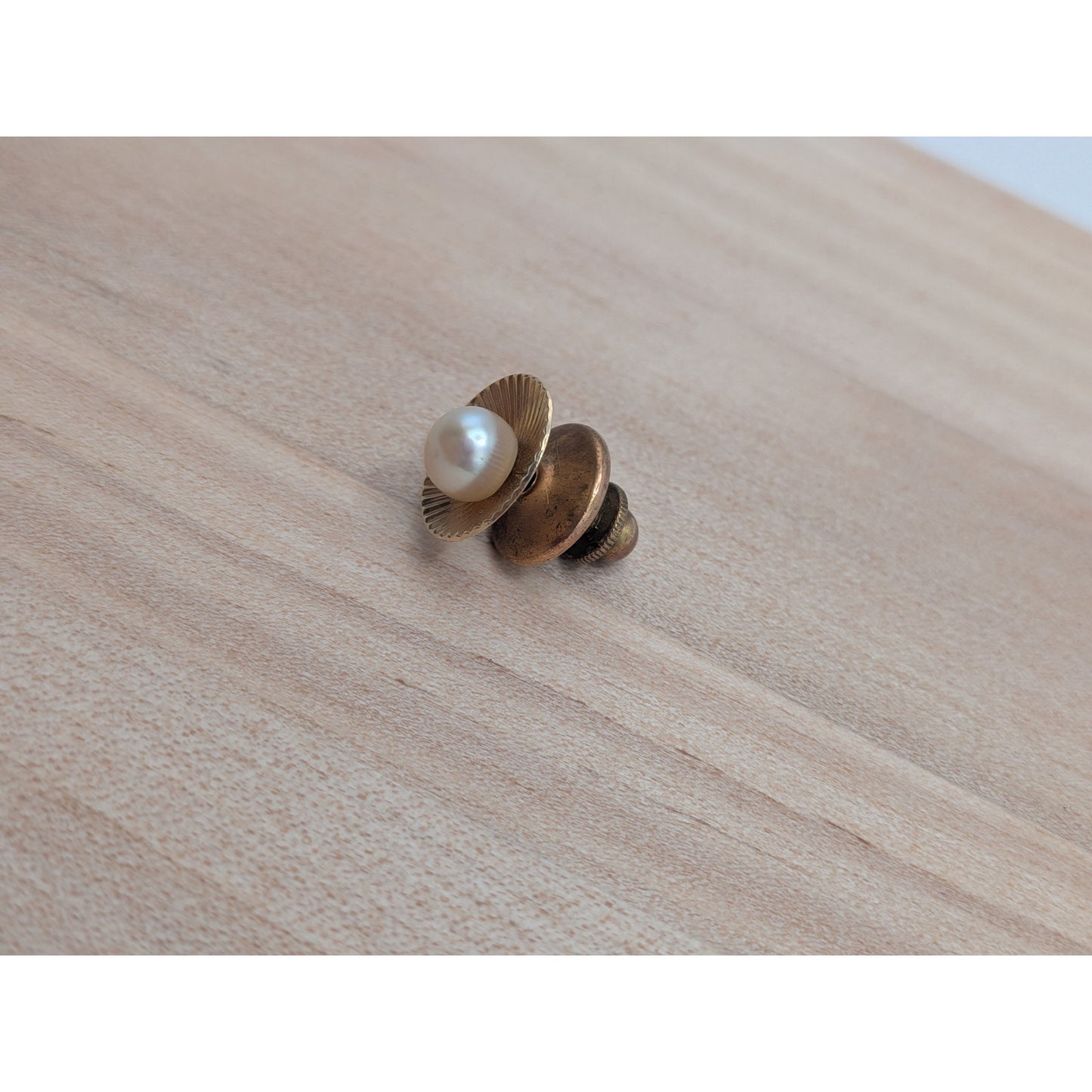 Vintage 14k Yellow Gold Pearl Sunburst Pin