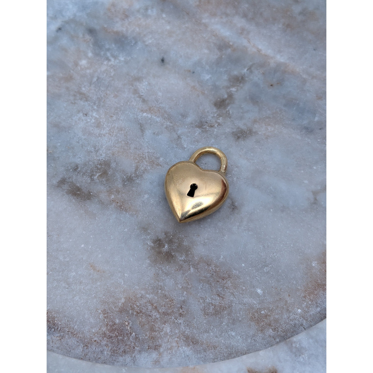 Vintage Unmarked 18k Solid Gold 3D Heart Shaped Padlock Charm