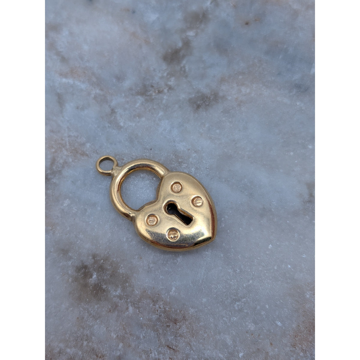 Vintage Unmarked 18k Solid Gold 3D Heart Padlock Charm