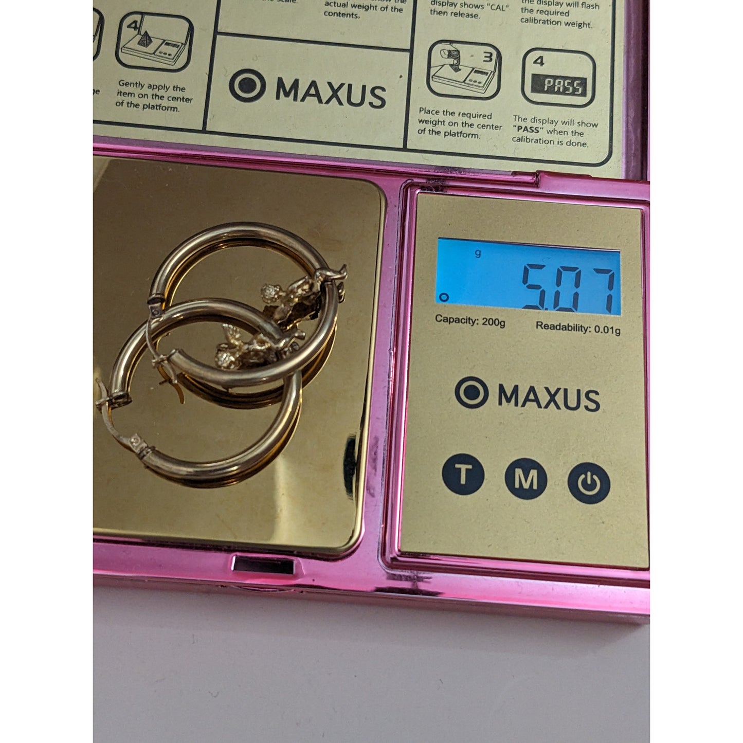 Vintage 10k Gold Cherub Angel Hoop Earrings