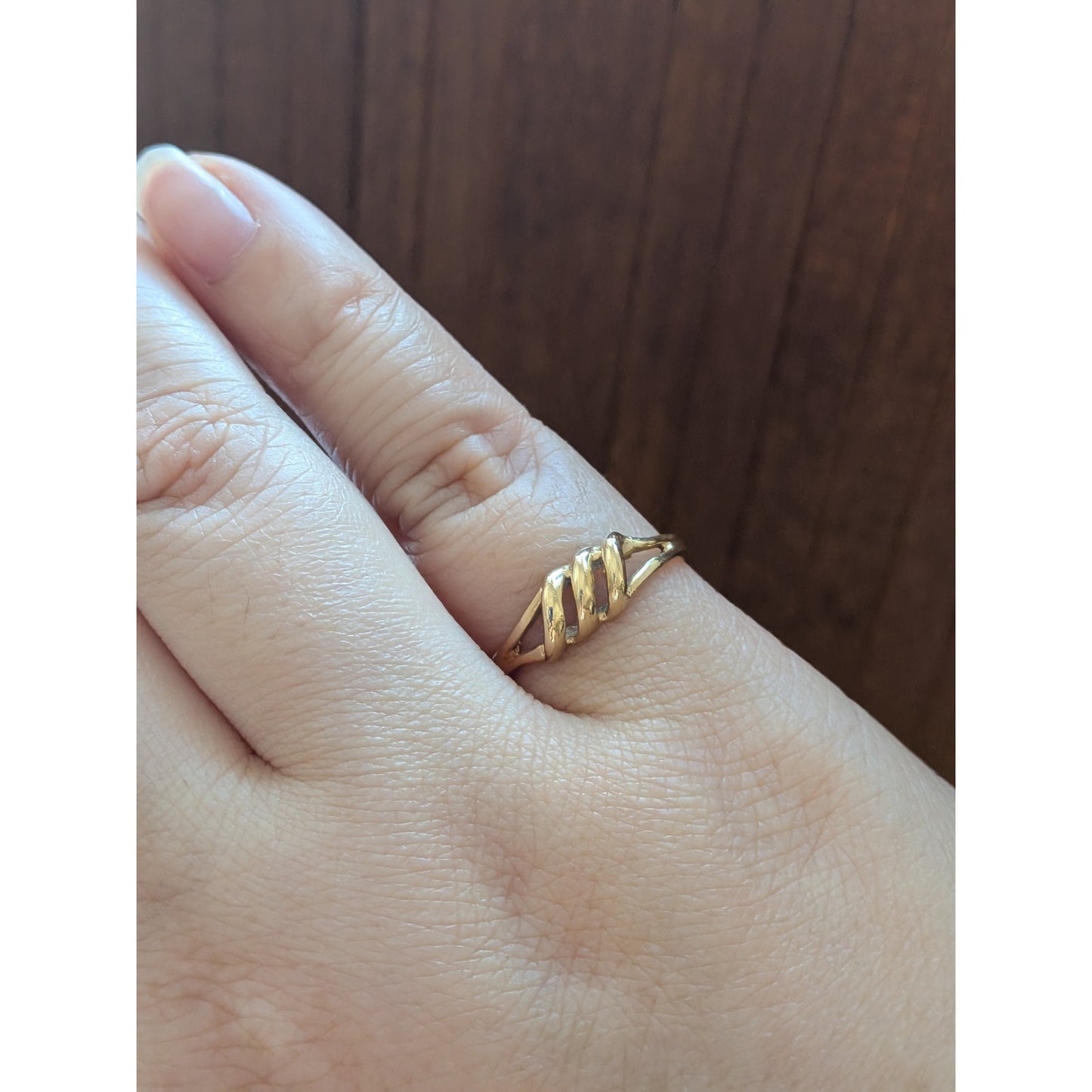 Vintage 10k Yellow Gold Simply Triple Wave Ring Size 6