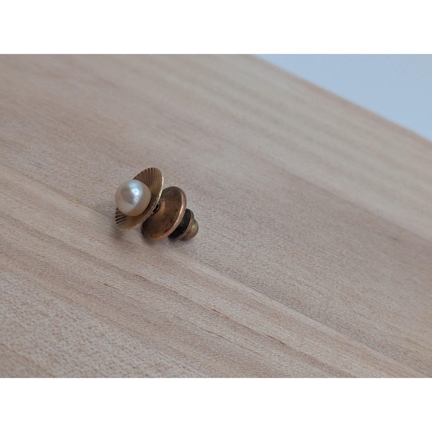 Vintage 14k Yellow Gold Pearl Sunburst Pin