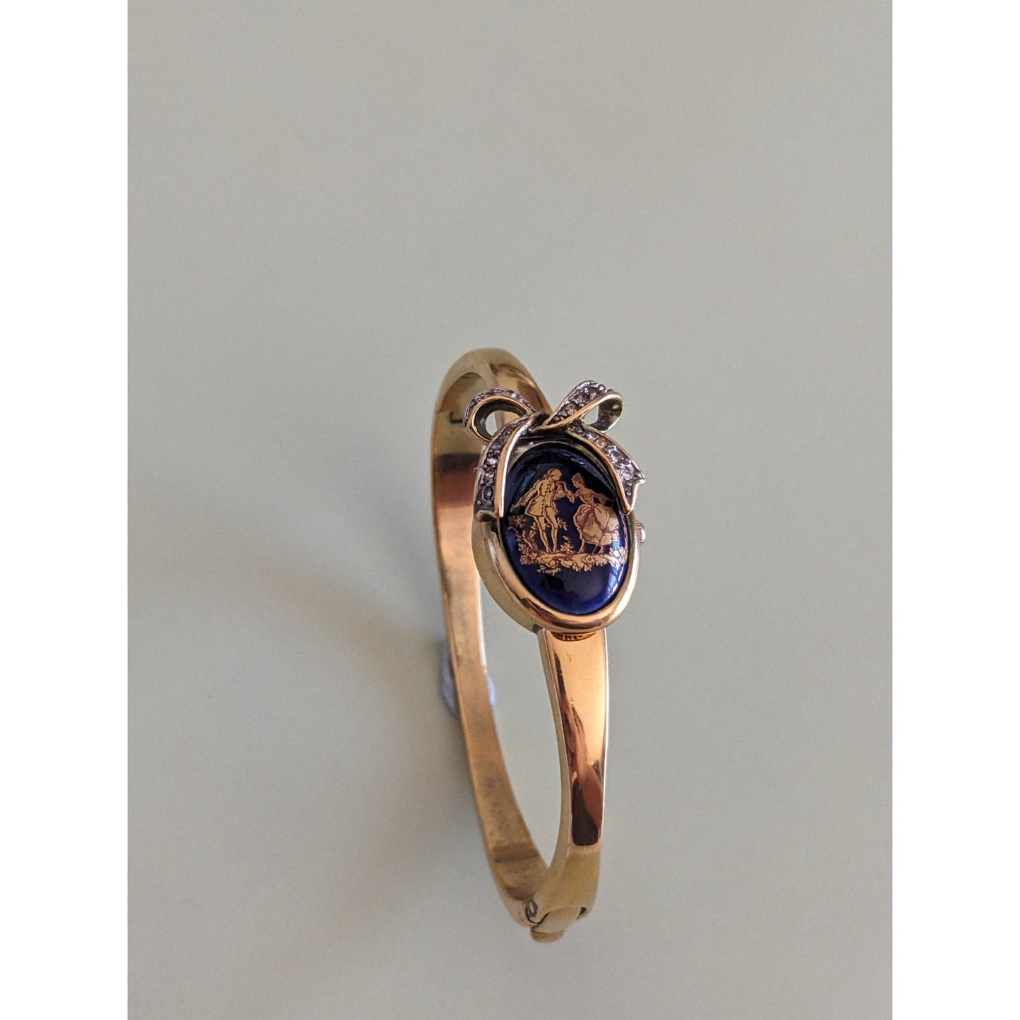 Vintage Limoges Garat 18k Gold Plated Concealed Watch Victorian Courting Couple