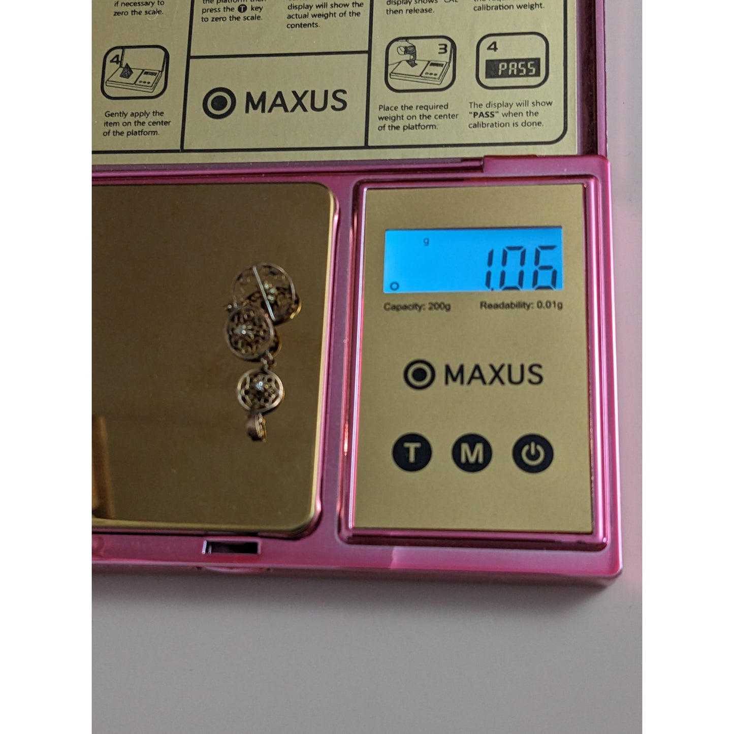 Antique 10k Gold Triple Drop Circular Filigree with Diamond Accent Pendant