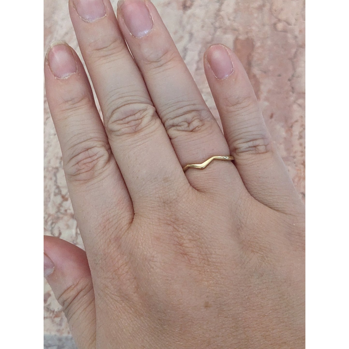 Estate 14k Yellow Gold Chevron V Shaped Ring Size 7 1.53mm