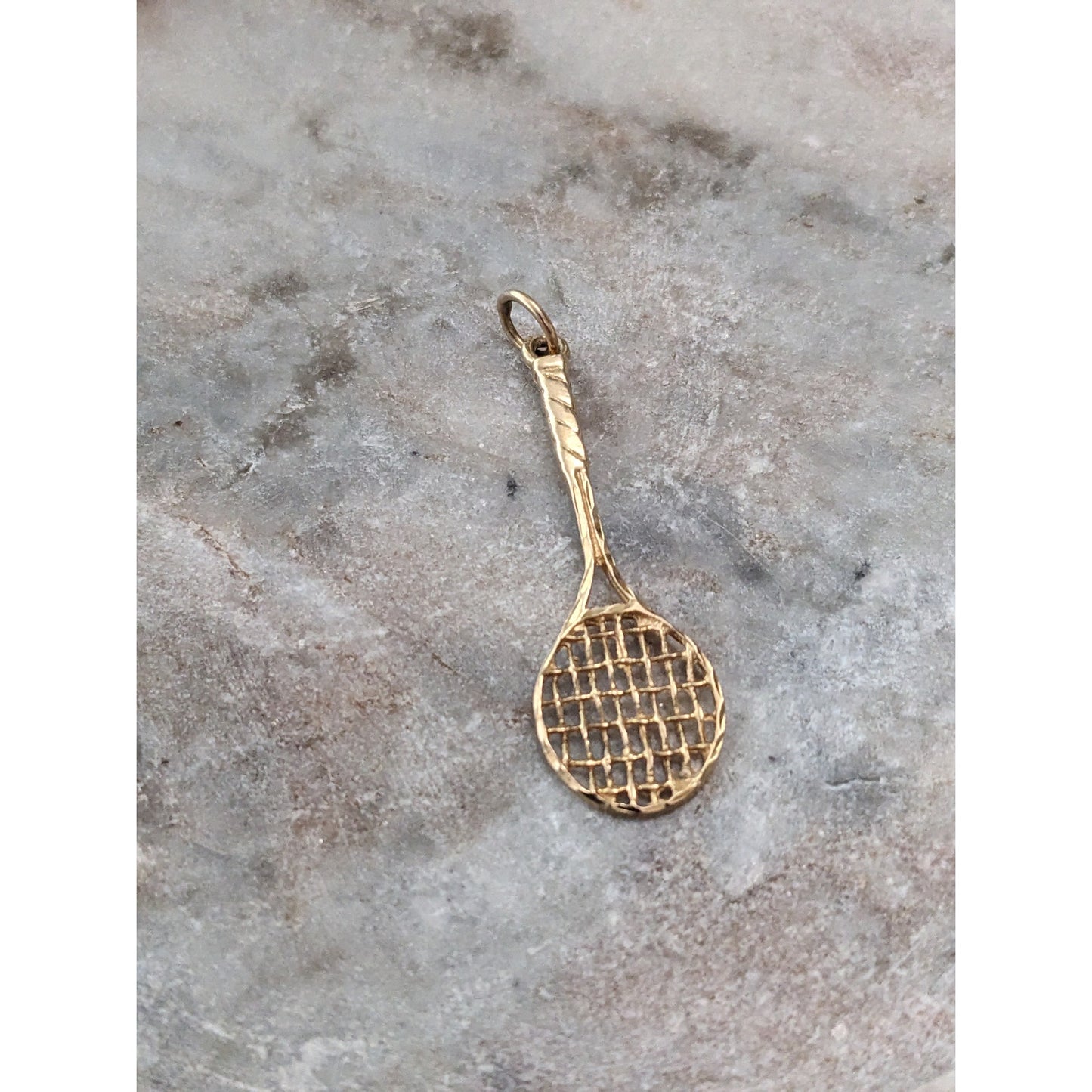 Vintage 14k Yellow Gold Tennis Racquet Charm