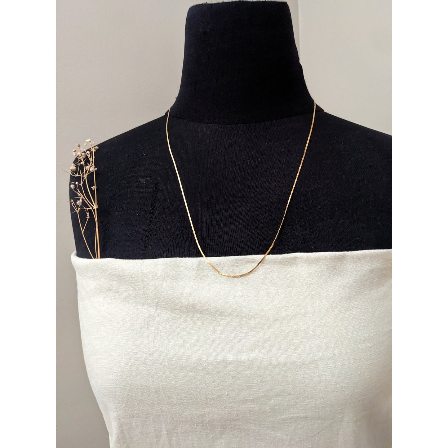 Estate 14k Yellow Gold Flat Chain Necklace 24in