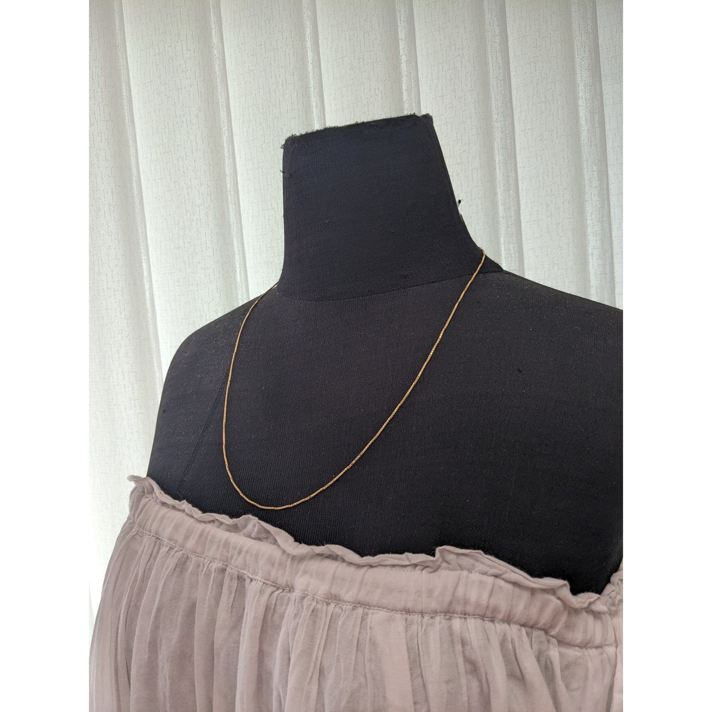 Vintage 14k Yellow Gold Box Chain Simple Necklace 24in