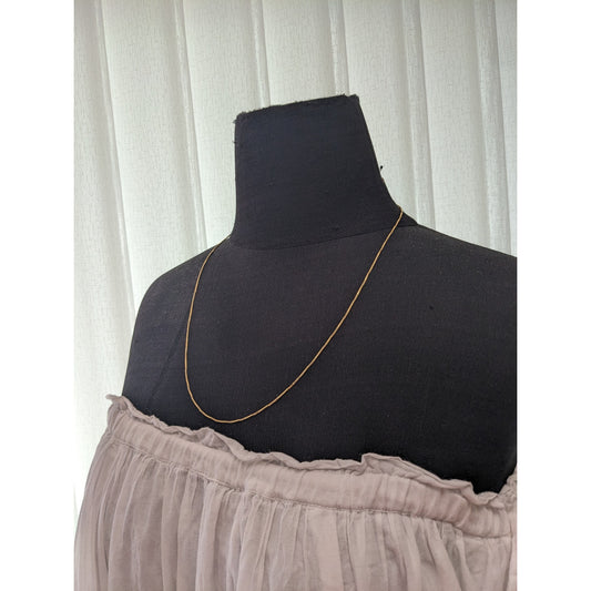 Vintage 14k Yellow Gold Box Chain Simple Necklace 24in