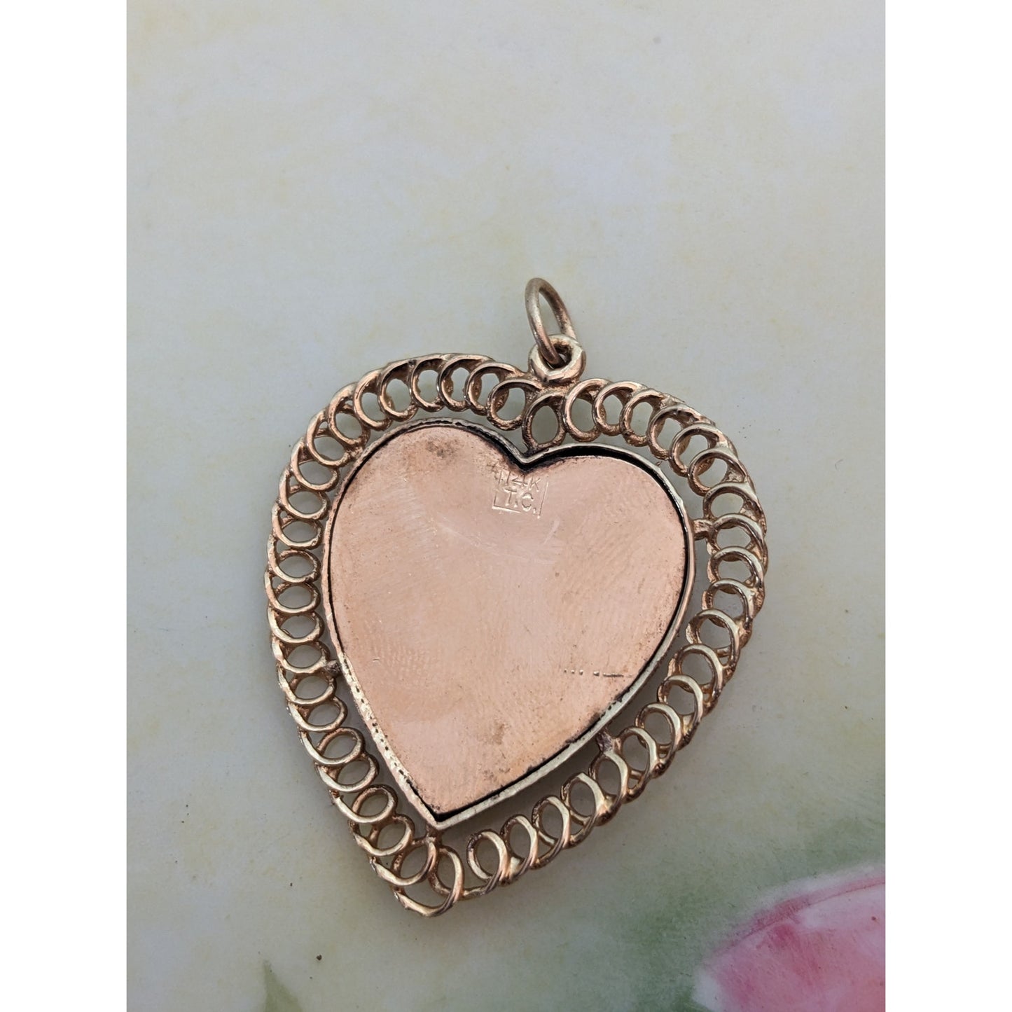 Vintage 14k Yellow Gold Jeweled "Happy Birthday" with Flower Pendant