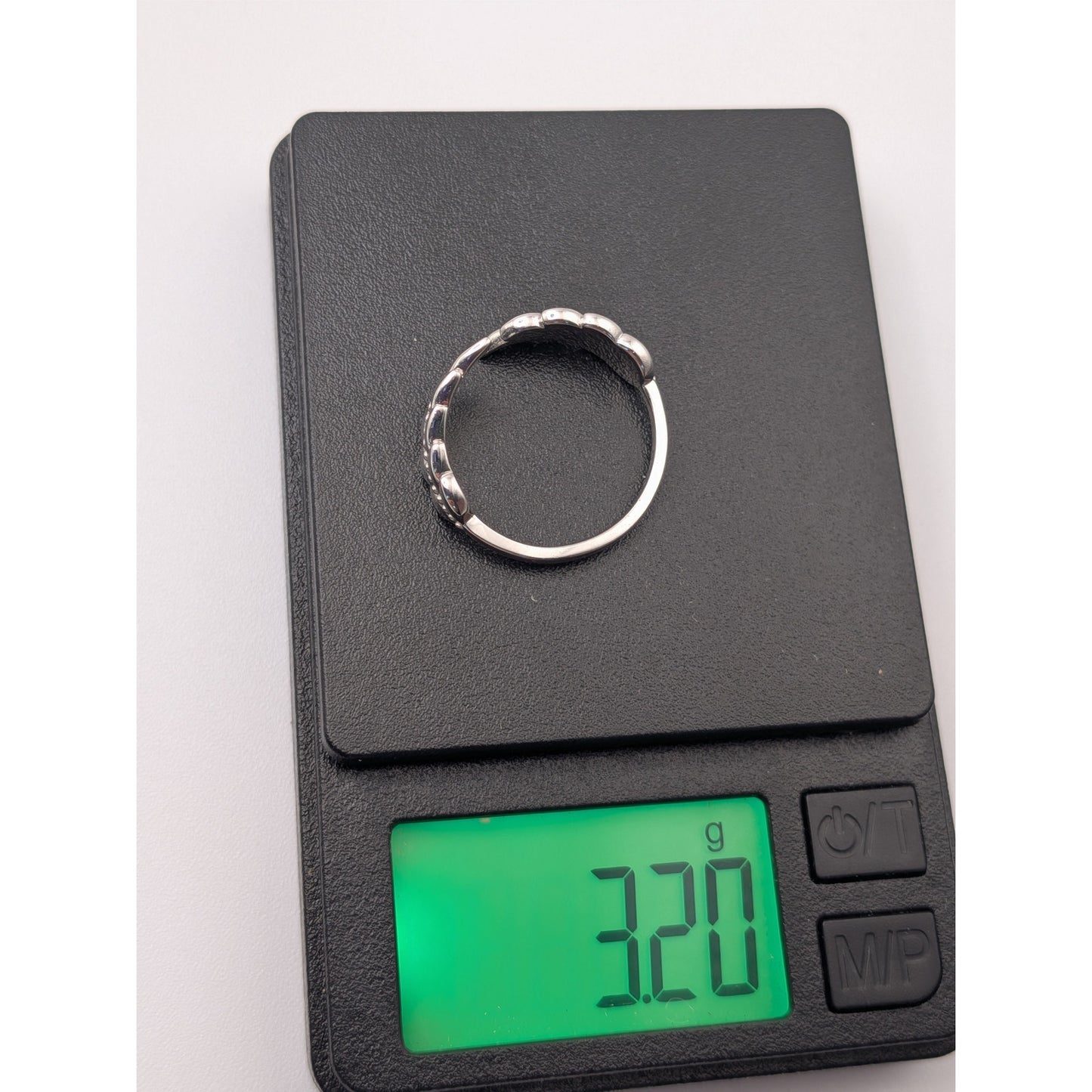 Estate 14k White Gold Wheat Leaf Plant Ring Size 7.5