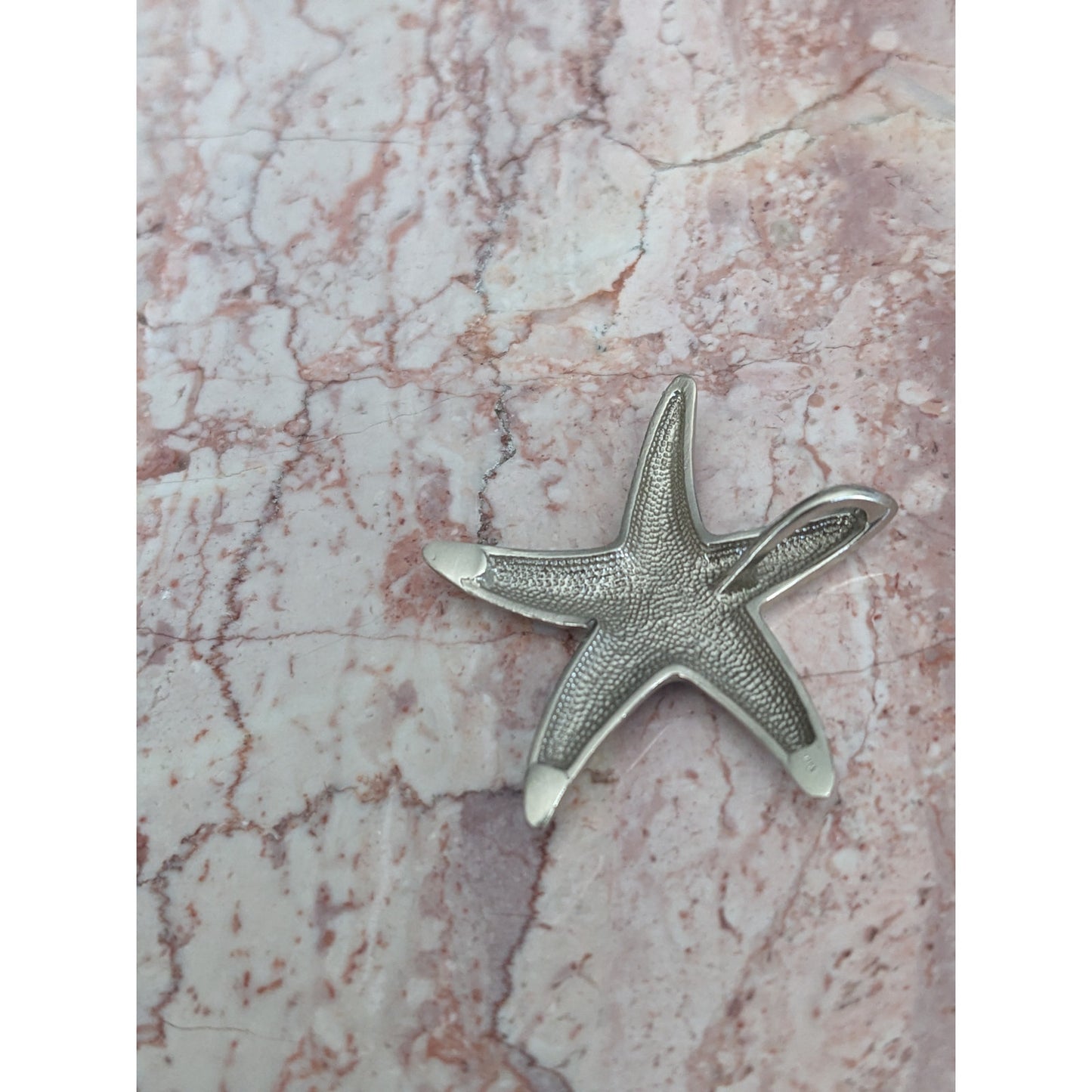 Vintage 14k White Gold Starfish Slide Pendant Charm