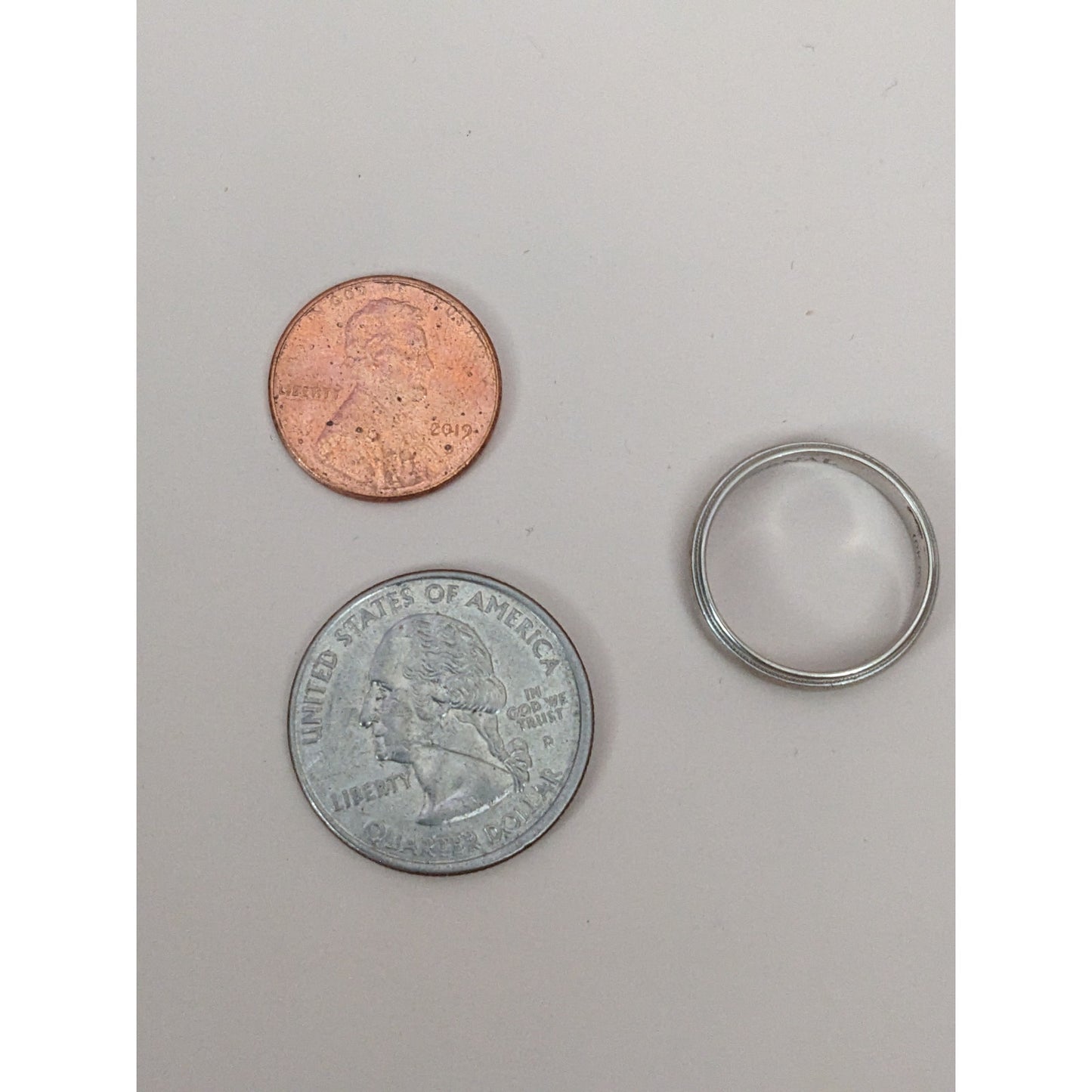 Vintage 10k White Gold "Our Love Is Eternal" Engraved Simple Wedding Band Size 7