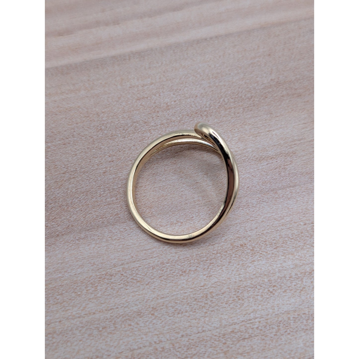 Estate 14k Yellow Gold Minimal Geometric Bypass Ring Size 6.75