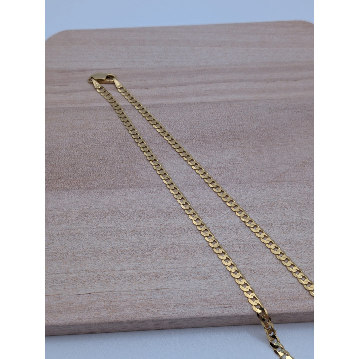 Estate 14k Yellow Gold Flat Curb Chain 16in 3.2mm