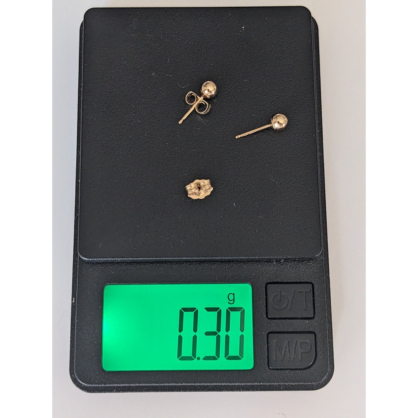 Estate 14k Yellow Gold Hollow DAINTY SUPER TINY Simple Ball Stud Earrings