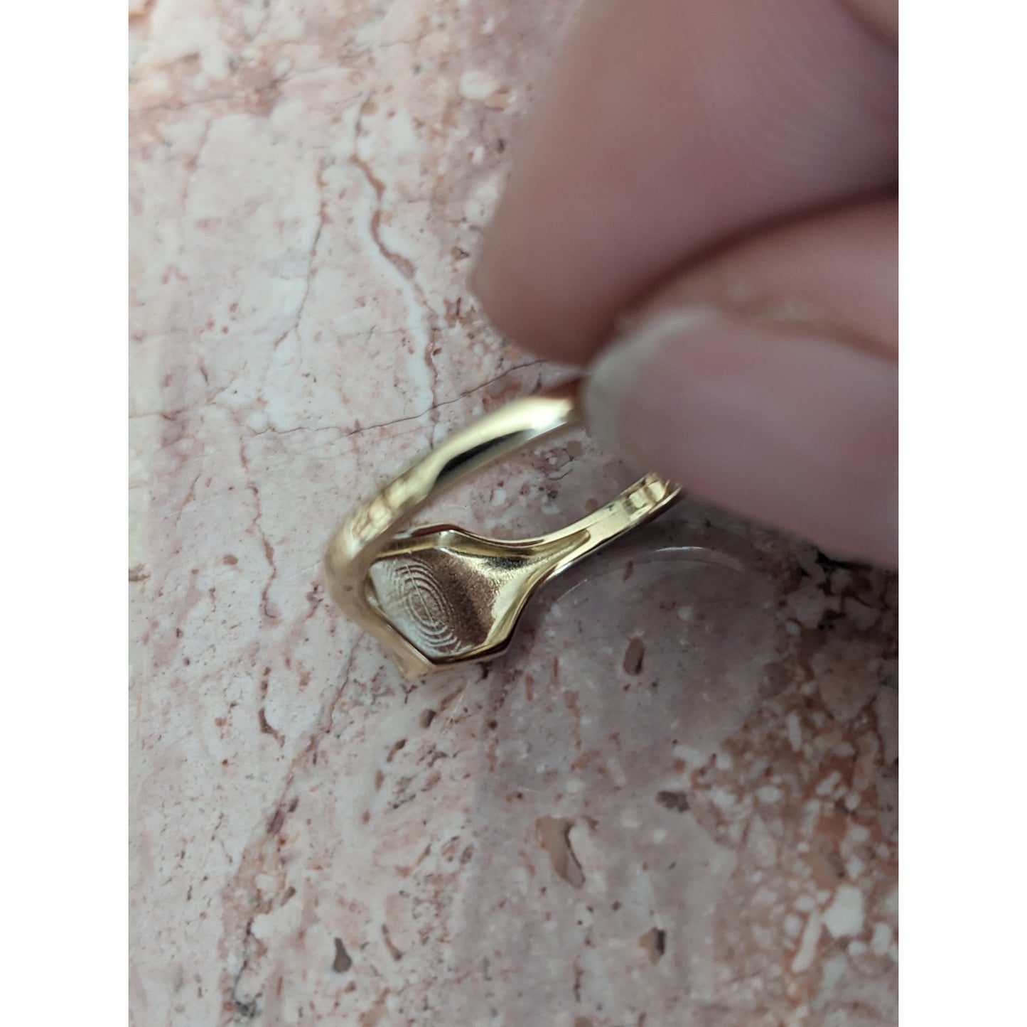 Vintage 14k Yellow Gold Blank Rectangle Signet Ring Size 7