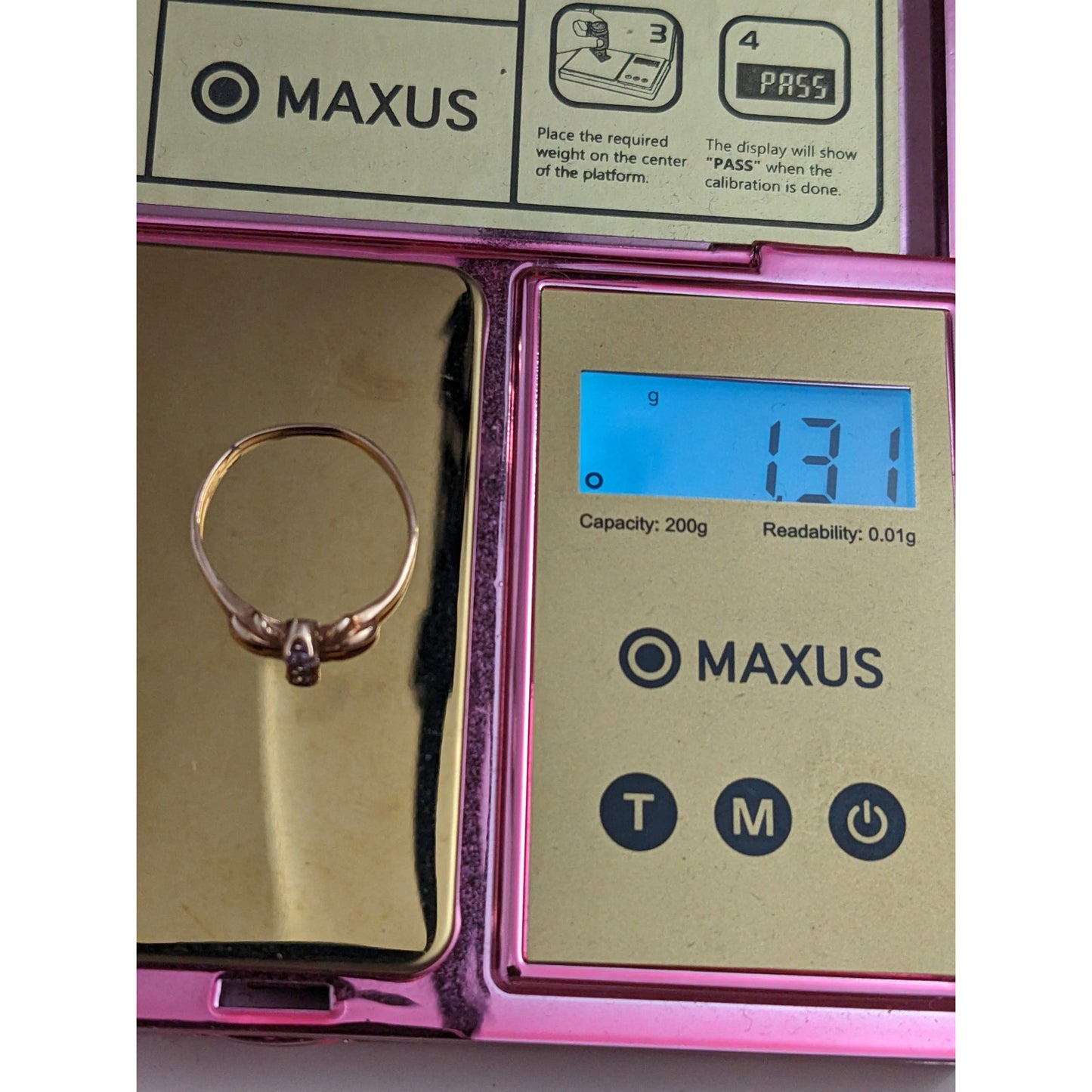 Estate 14k Rose Gold Dainty Purple Stone Tiara Ring Size 7.75