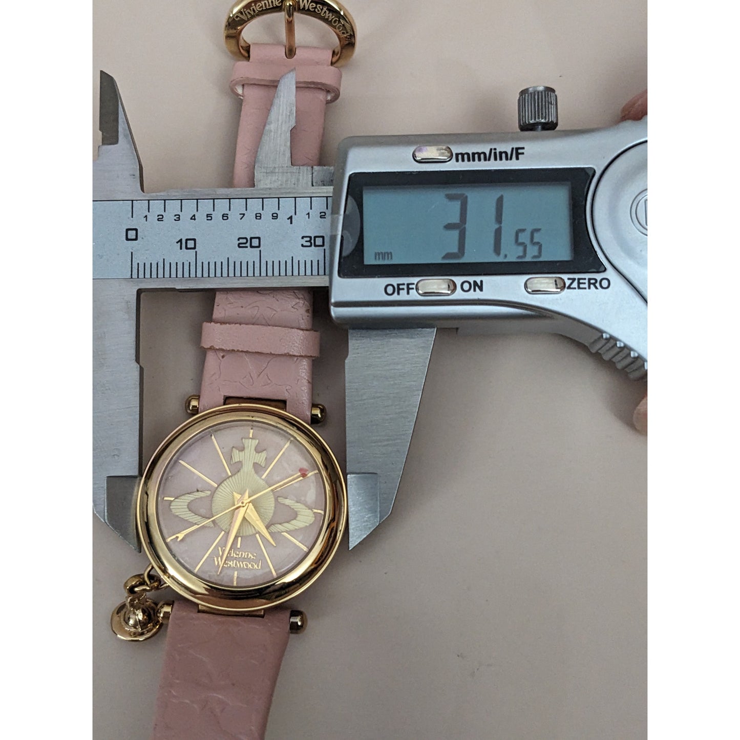 Vintage Andre Mouche Silver Tone Bangle Watch with Blue Floral Enamel Working